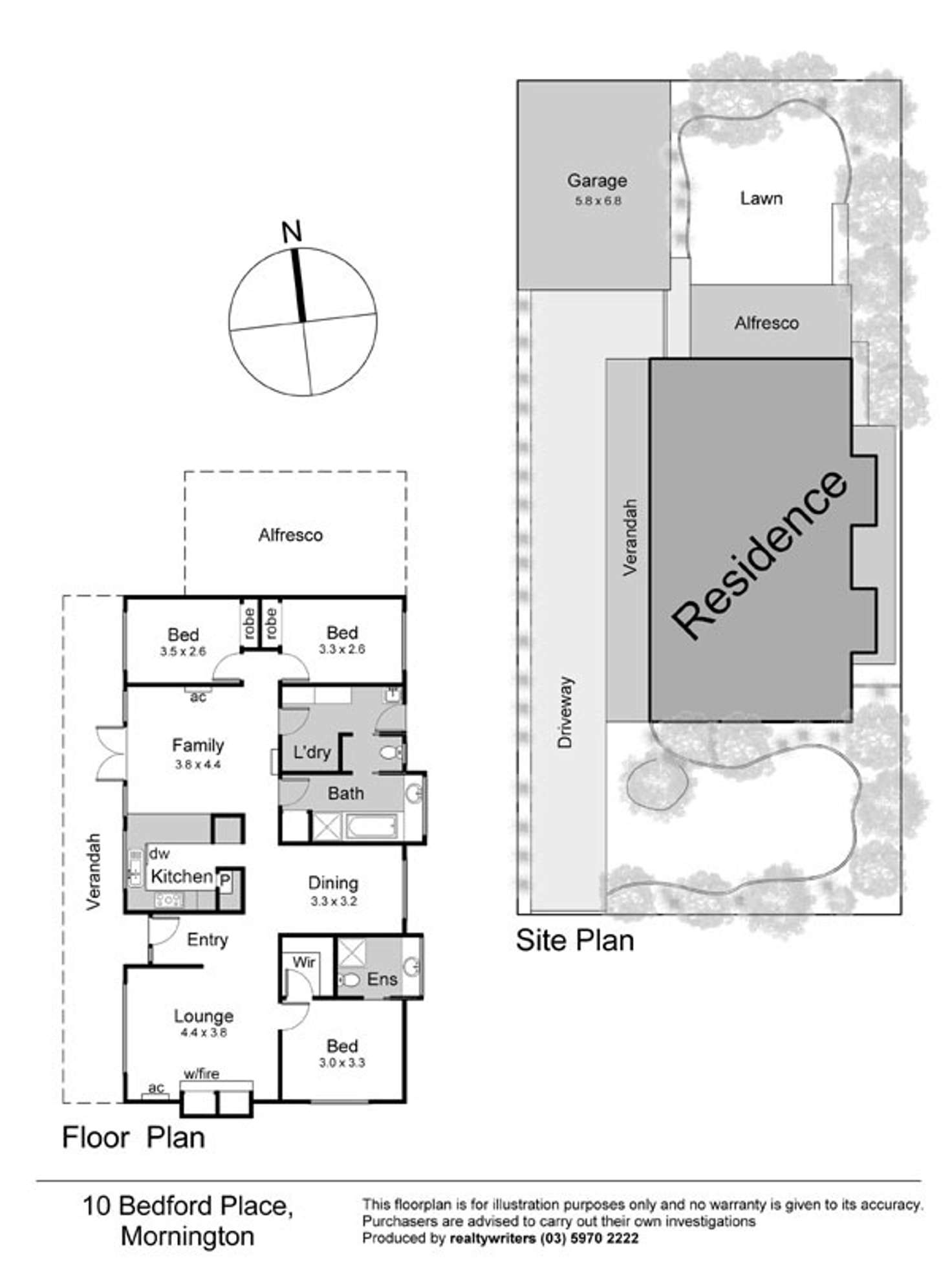Floorplan of Homely house listing, 10 Bedford Place, Mornington VIC 3931