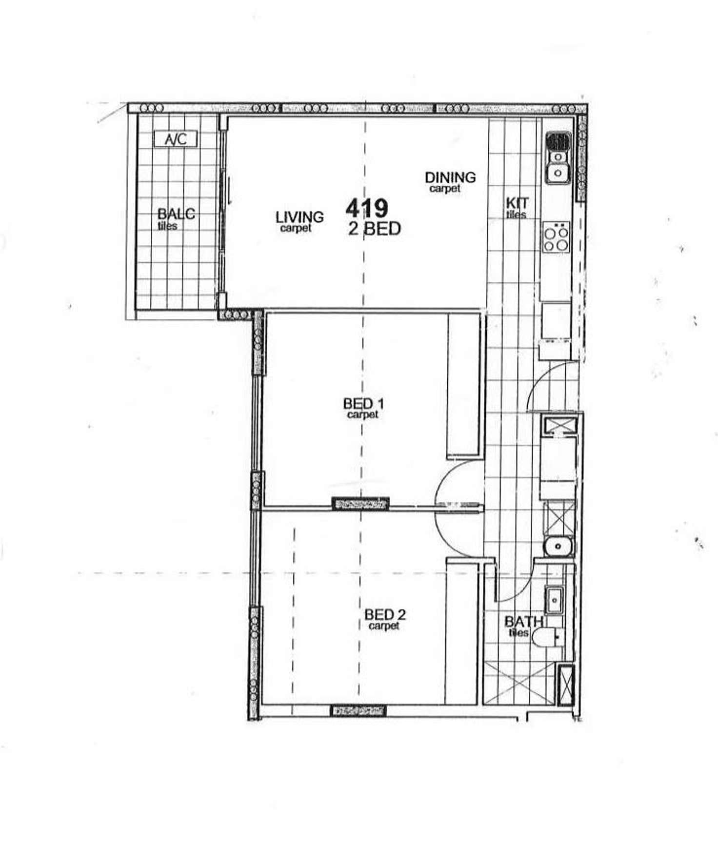Floorplan of Homely apartment listing, 419/1 Lygon Street, Brunswick East VIC 3057