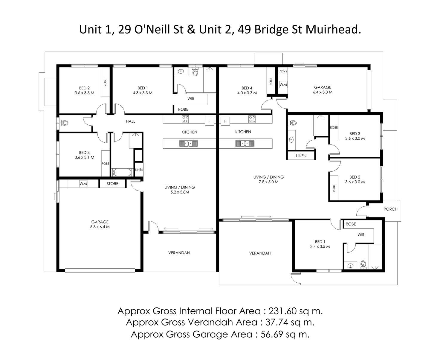 Floorplan of Homely semiDetached listing, 1/29 O'Neill Street, Muirhead NT 810