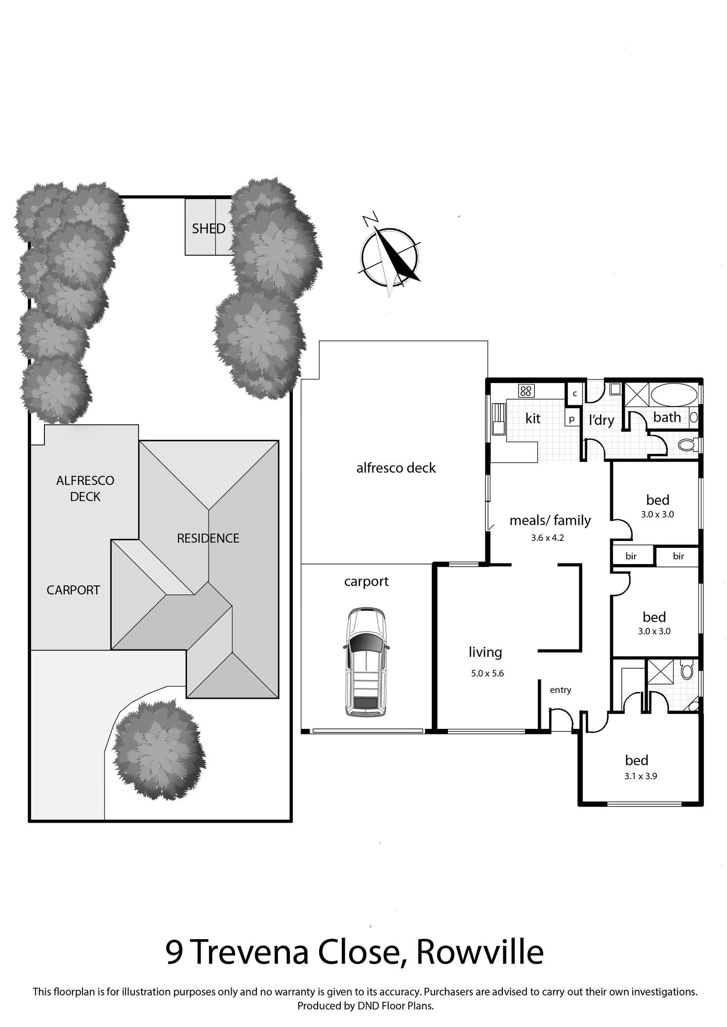 Floorplan of Homely house listing, 9 Trevena Close, Rowville VIC 3178