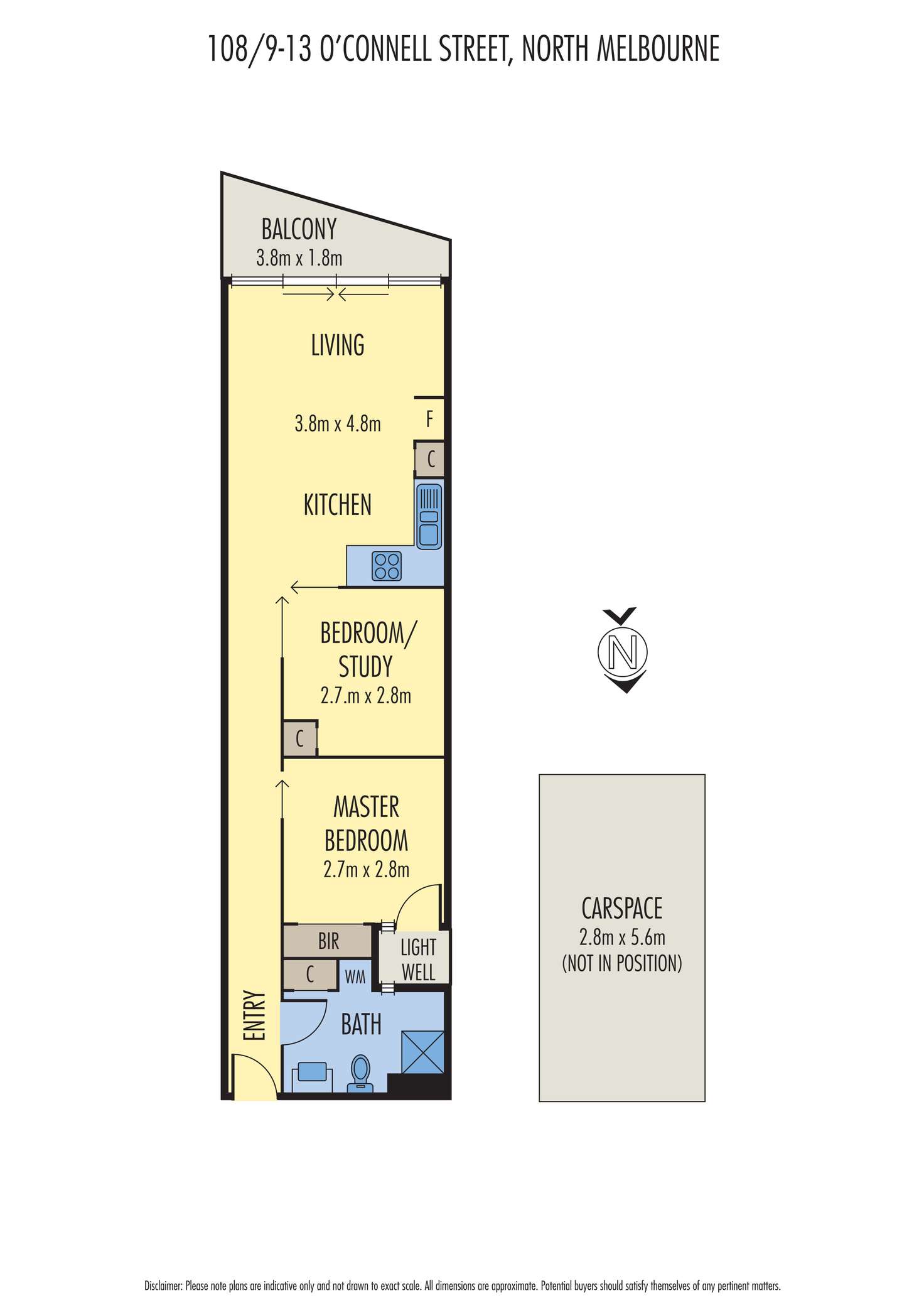 Floorplan of Homely apartment listing, 108/11 Oconnell Street, North Melbourne VIC 3051