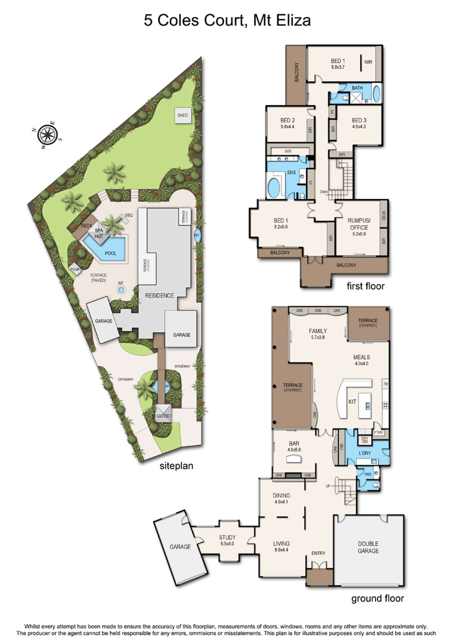 Floorplan of Homely house listing, 5 Coles Court, Mount Eliza VIC 3930