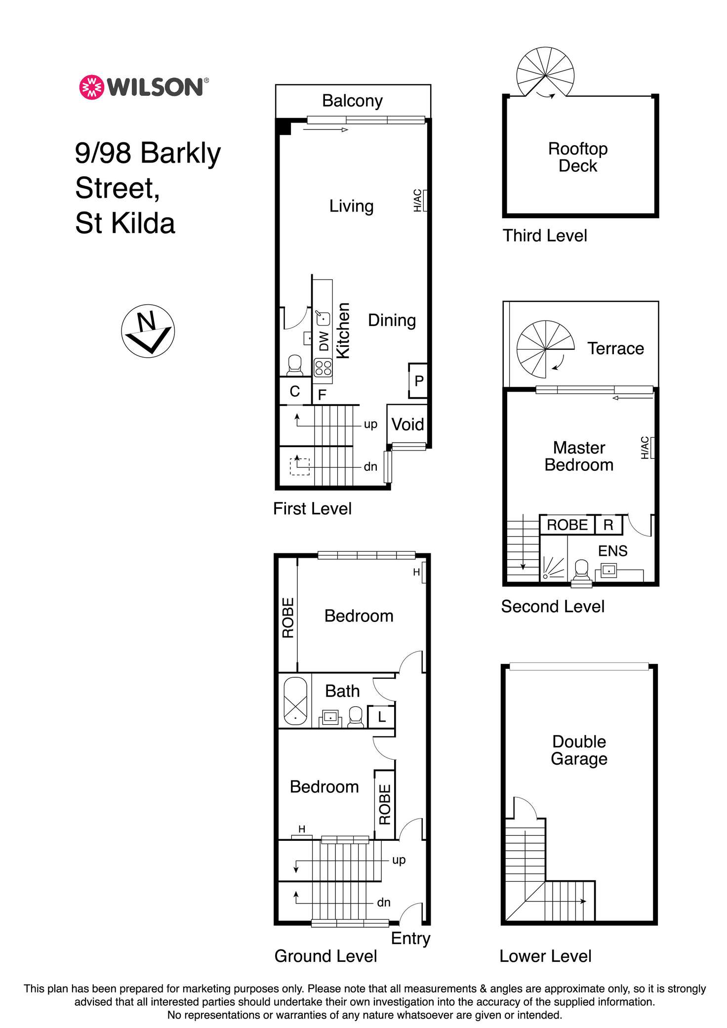 Floorplan of Homely townhouse listing, 9/98 Barkly Street, St Kilda VIC 3182