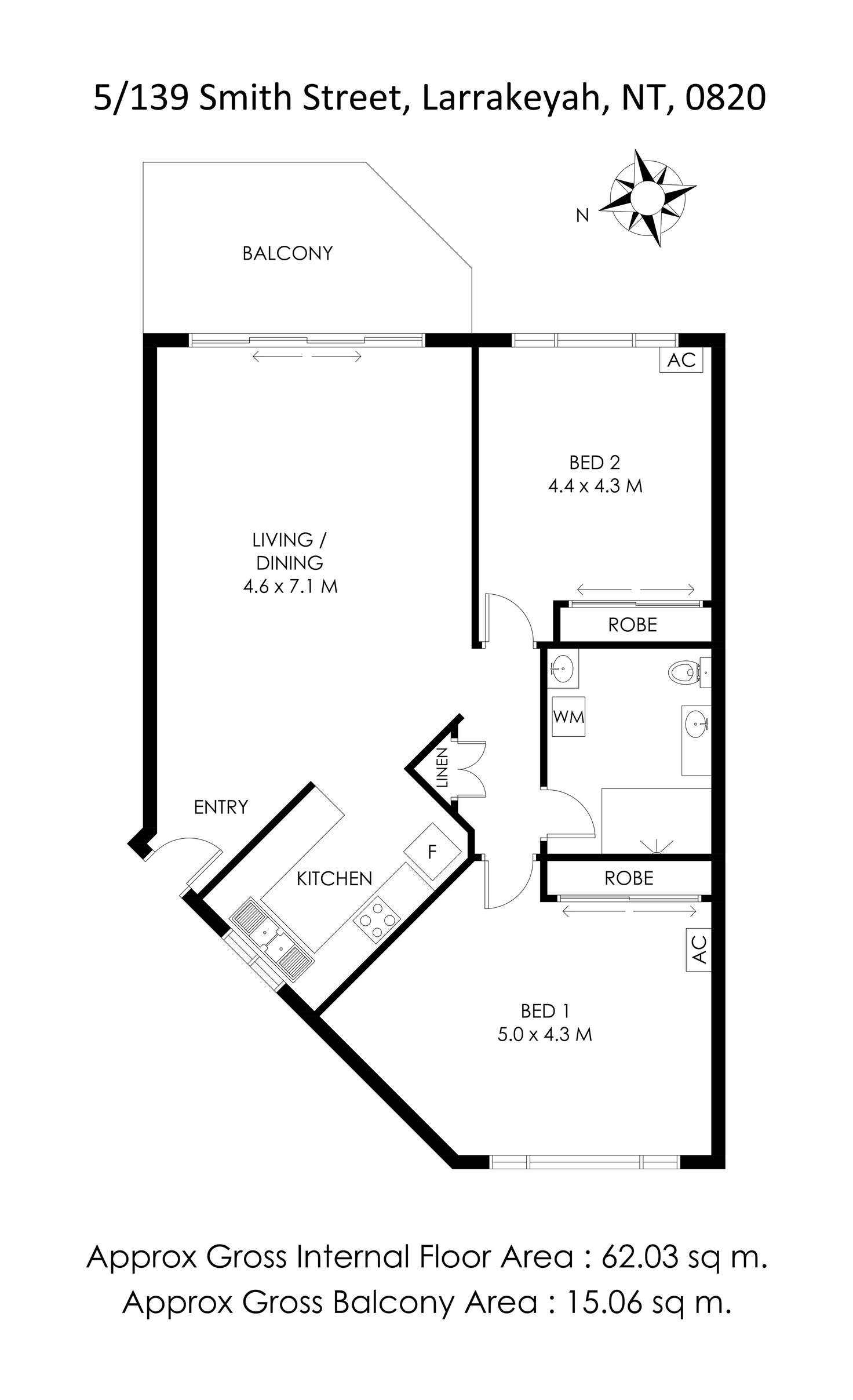 Floorplan of Homely unit listing, 5/139 Smith Street, Larrakeyah NT 820