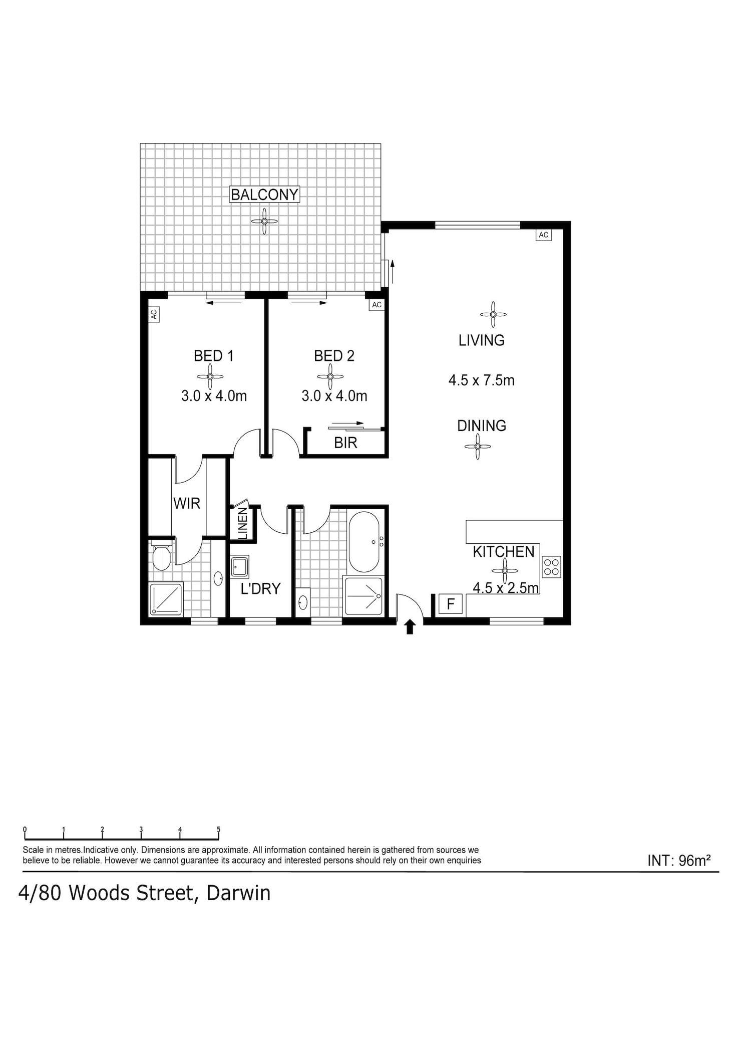 Floorplan of Homely apartment listing, 4/80 Woods Street, Darwin City NT 800