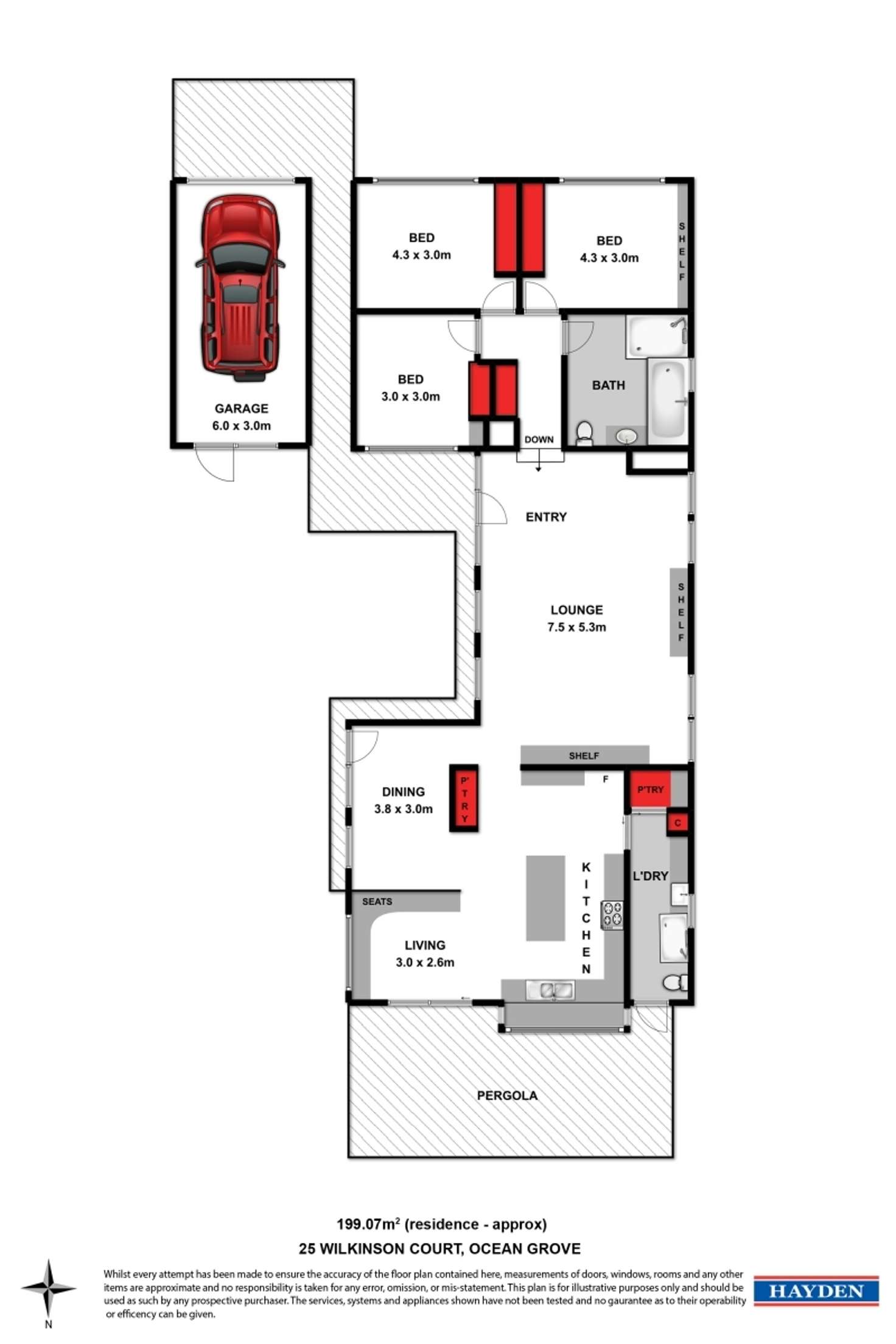 Floorplan of Homely house listing, 25 Wilkinson Court, Ocean Grove VIC 3226