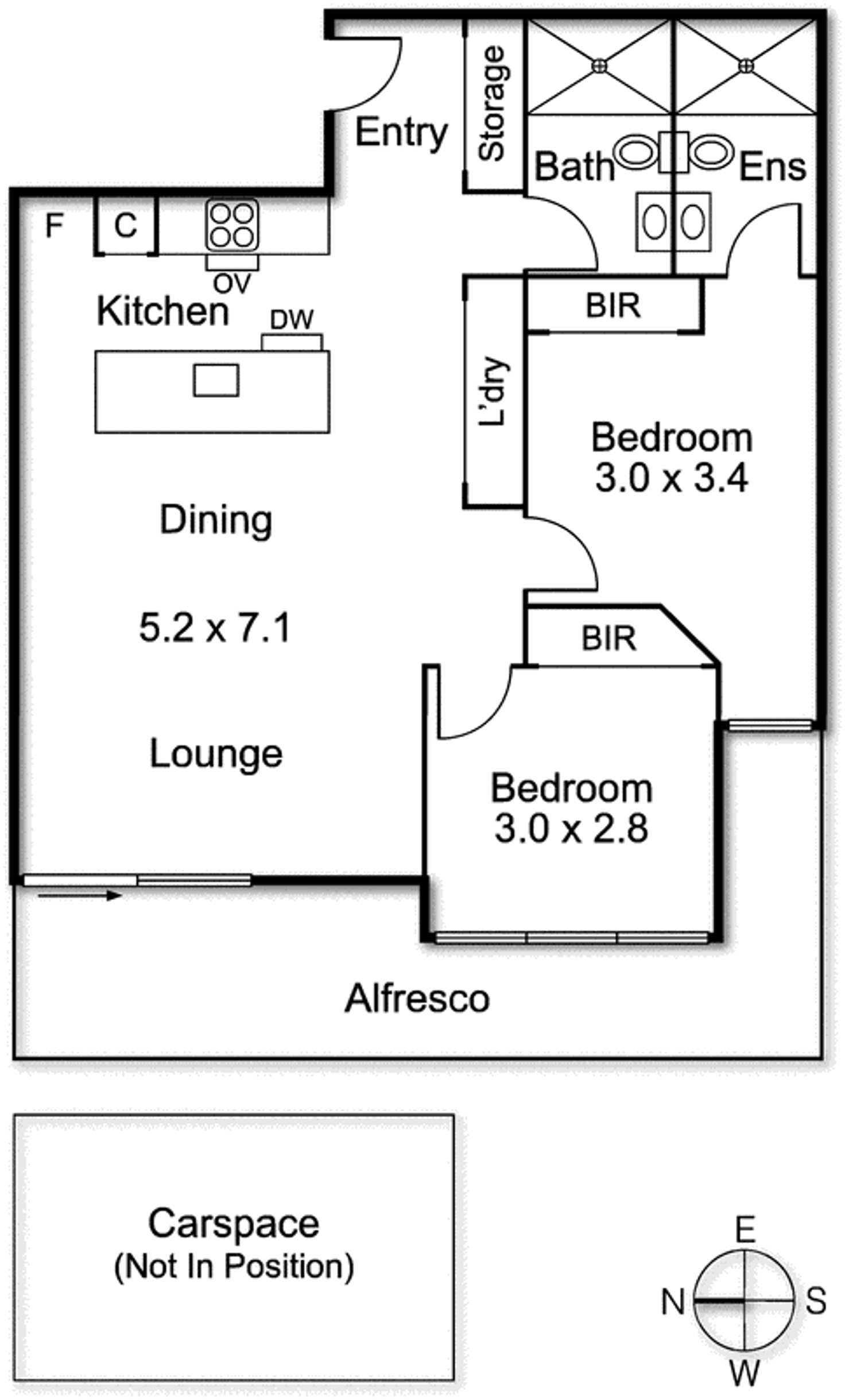 Floorplan of Homely apartment listing, 1802/3 Yarra Street, South Yarra VIC 3141