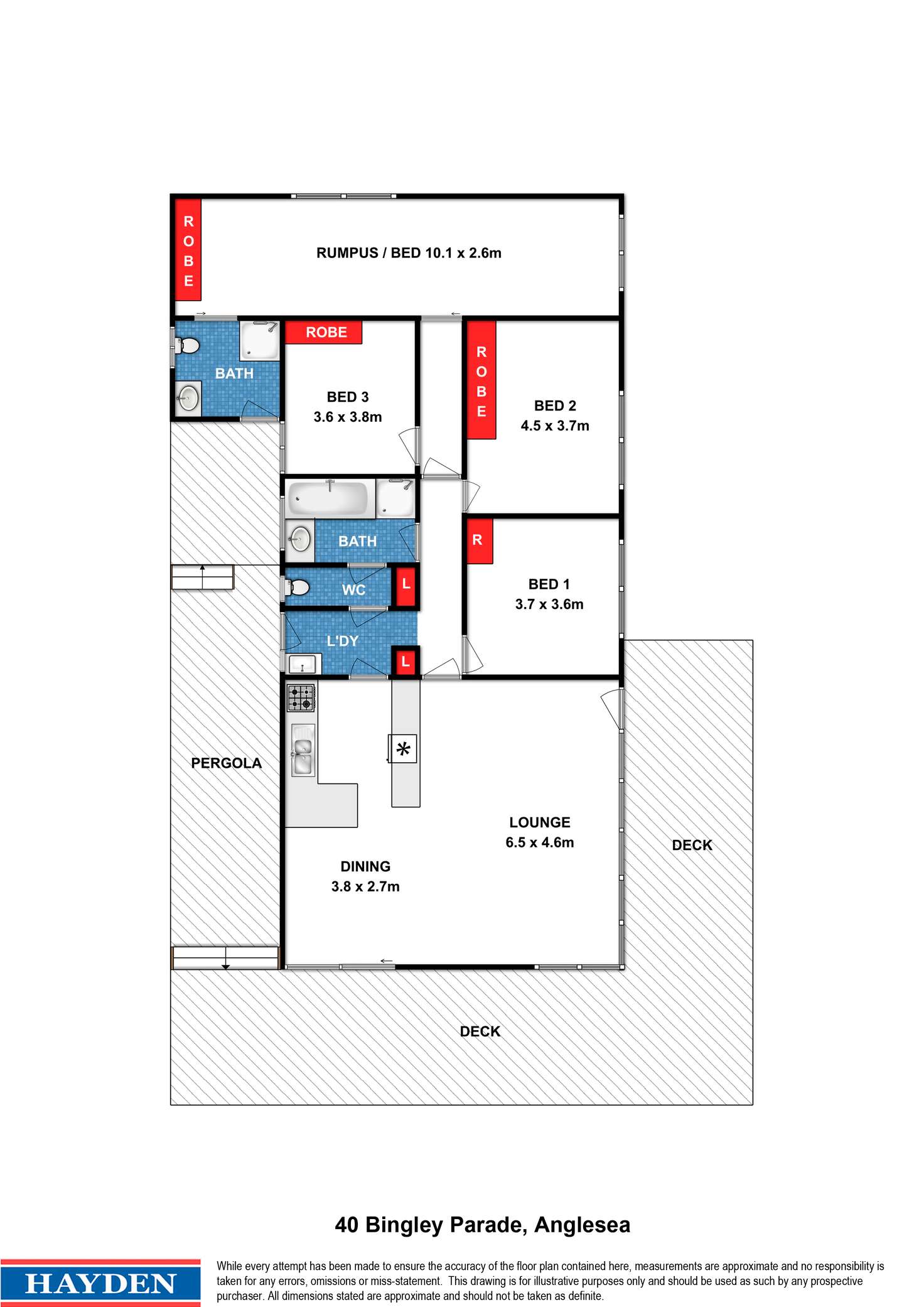 Floorplan of Homely house listing, 40 Bingley Parade, Anglesea VIC 3230