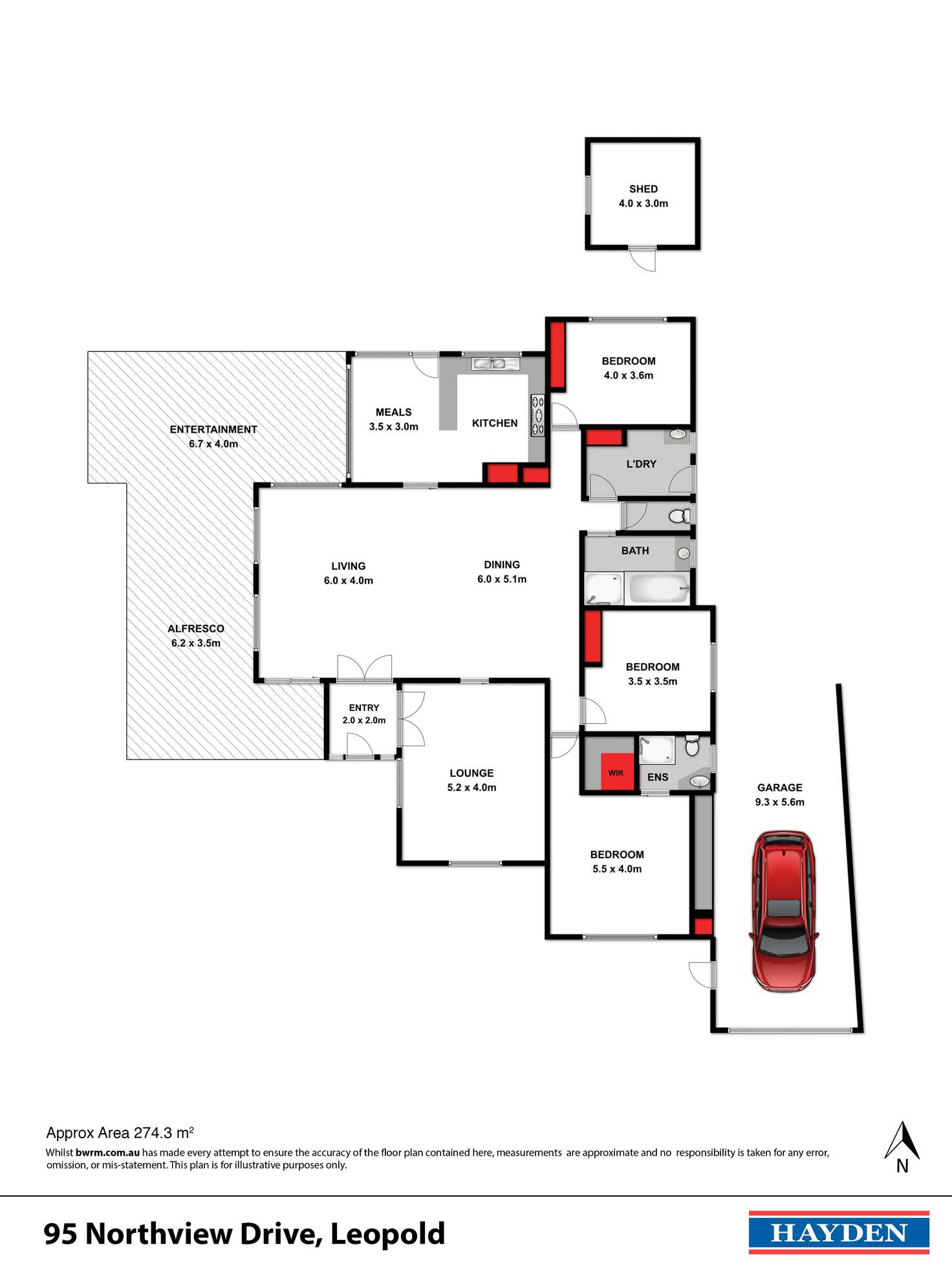 Floorplan of Homely house listing, 95 Northview Drive, Leopold VIC 3224