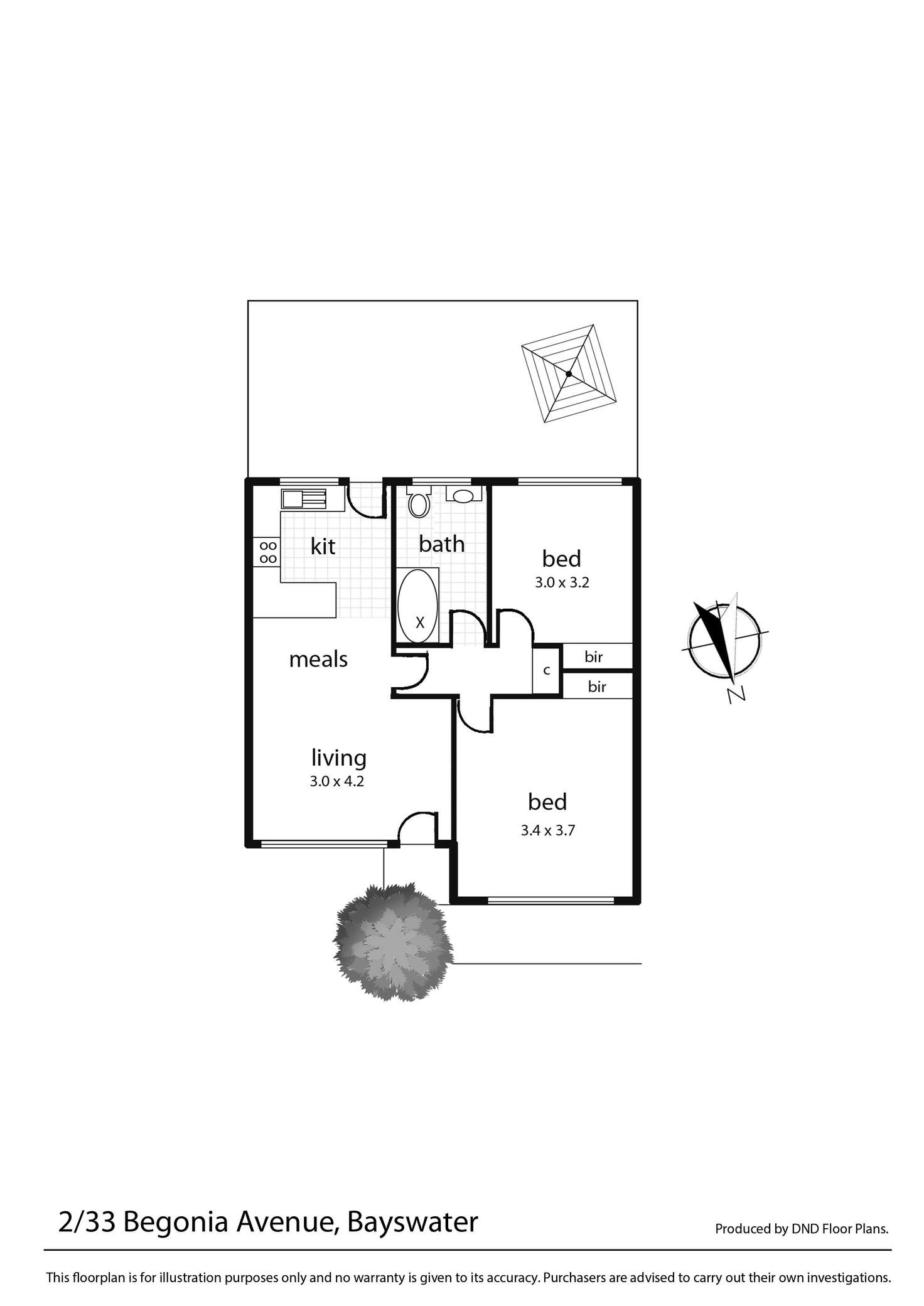 Floorplan of Homely unit listing, 2/33 Begonia Avenue, Bayswater VIC 3153