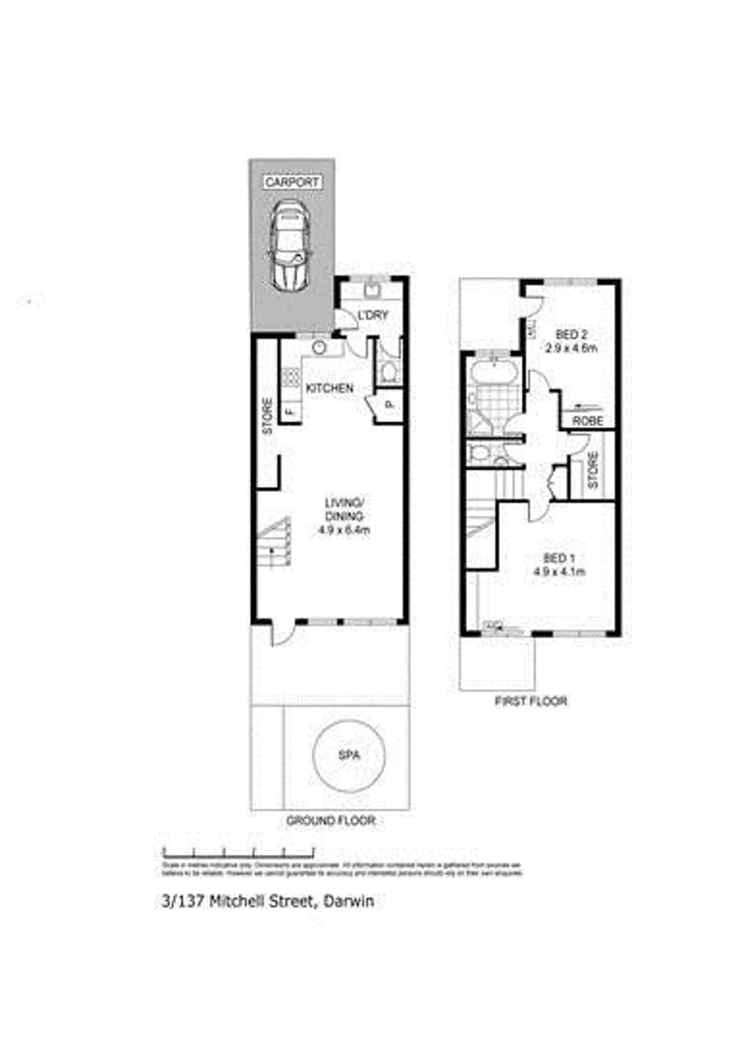 Floorplan of Homely townhouse listing, 3/137 Mitchell Street, Larrakeyah NT 820