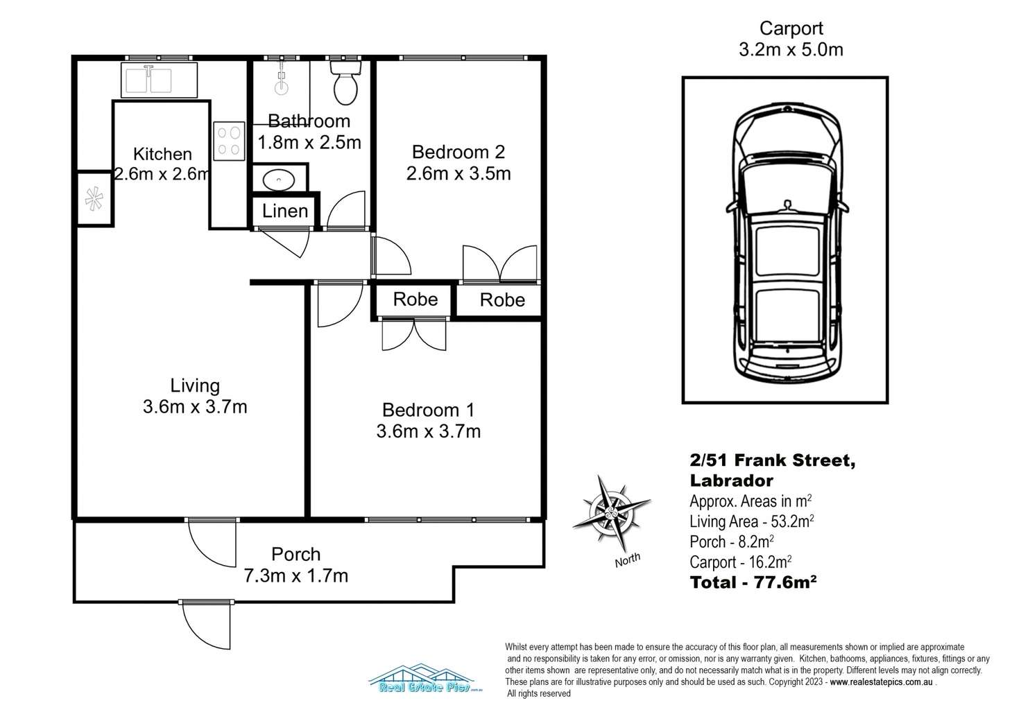 Floorplan of Homely unit listing, 2/151 Frank Street, Labrador QLD 4215
