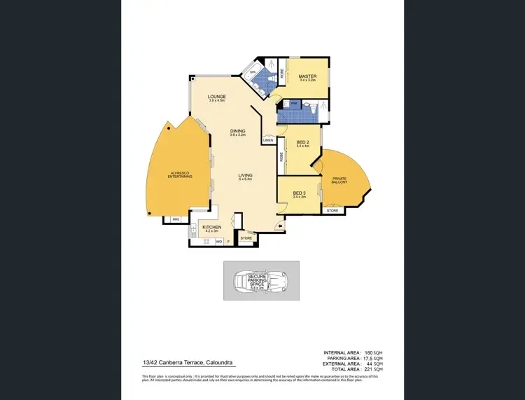Floorplan of Homely apartment listing, 13/42 Canberra Terrace, Caloundra QLD 4551