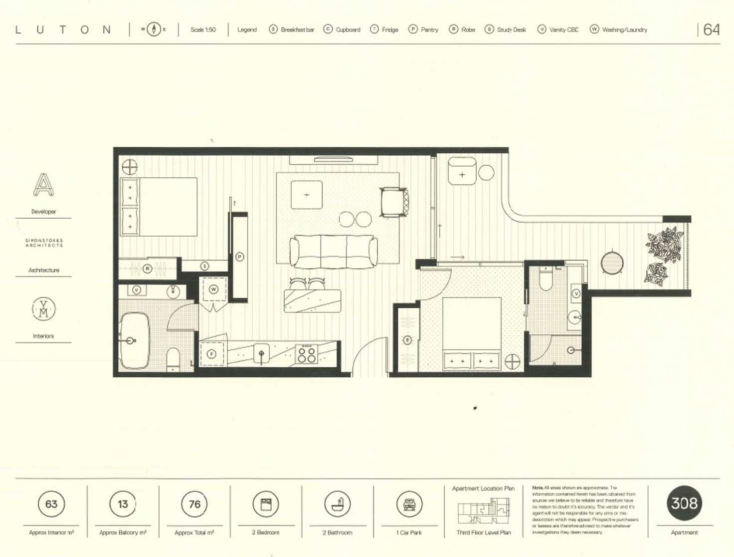 Floorplan of Homely apartment listing, 308/8 Luton Lane, Hawthorn VIC 3122