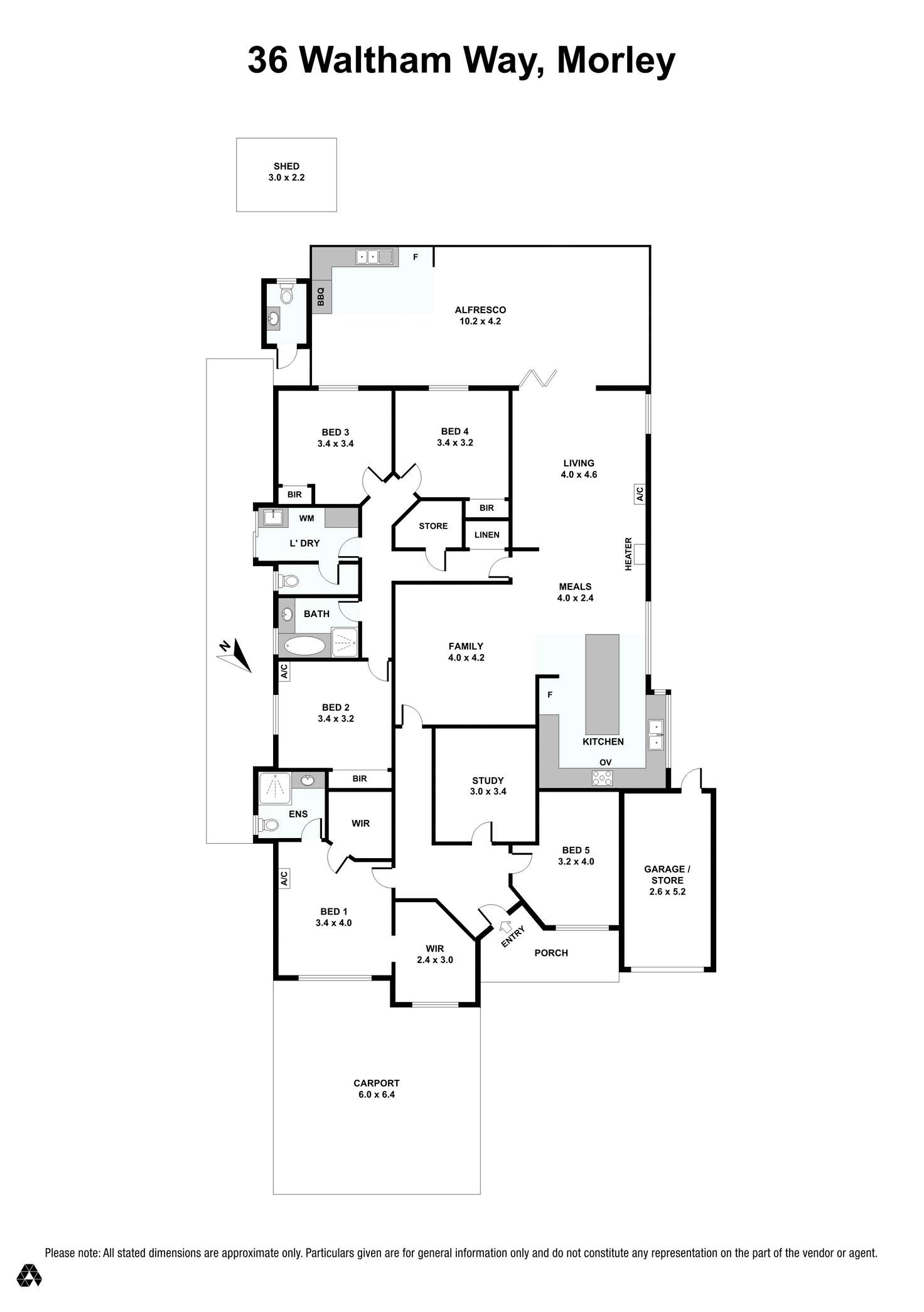 Floorplan of Homely house listing, 36 Waltham Way, Morley WA 6062