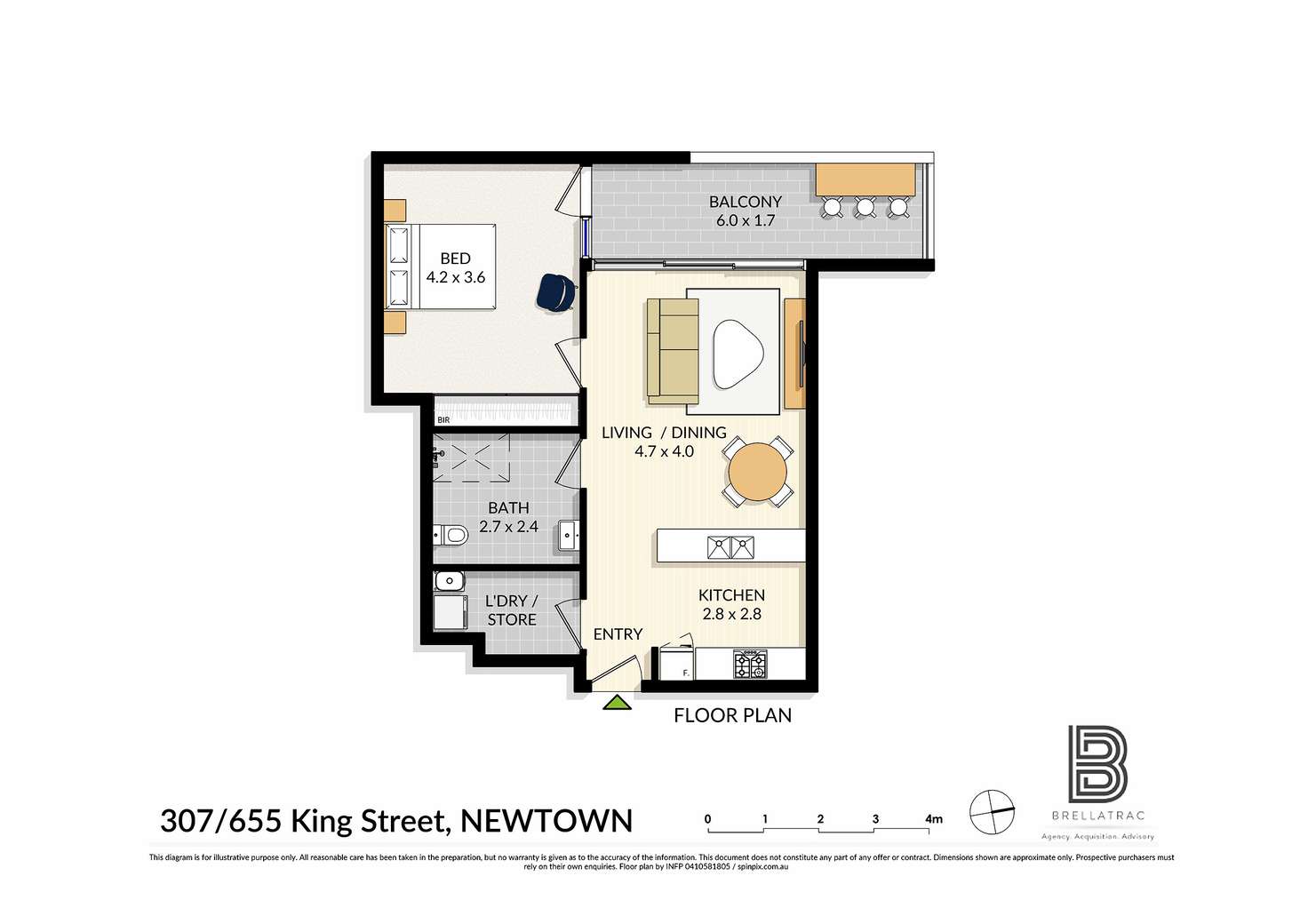 Floorplan of Homely apartment listing, 307/655 King St, Newtown NSW 2042