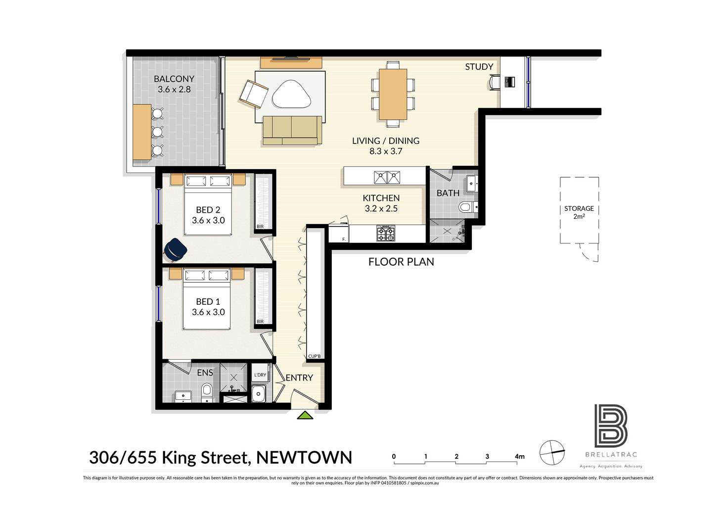 Floorplan of Homely apartment listing, 306/655 King St, Newtown NSW 2042