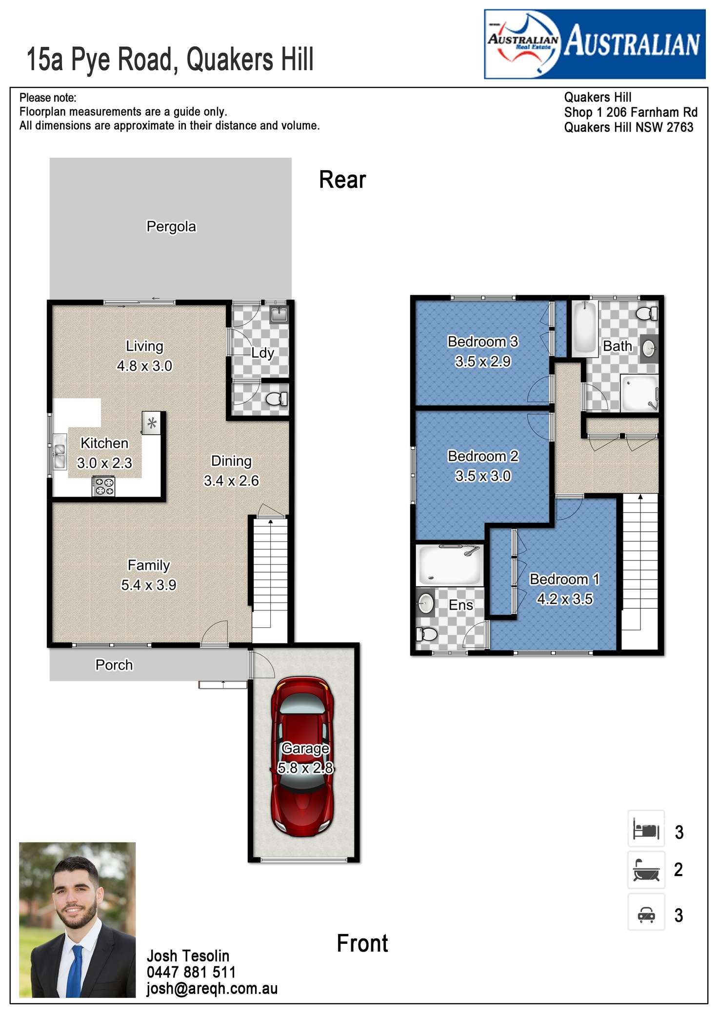 Floorplan of Homely semiDetached listing, 15a Pye Road, Quakers Hill NSW 2763