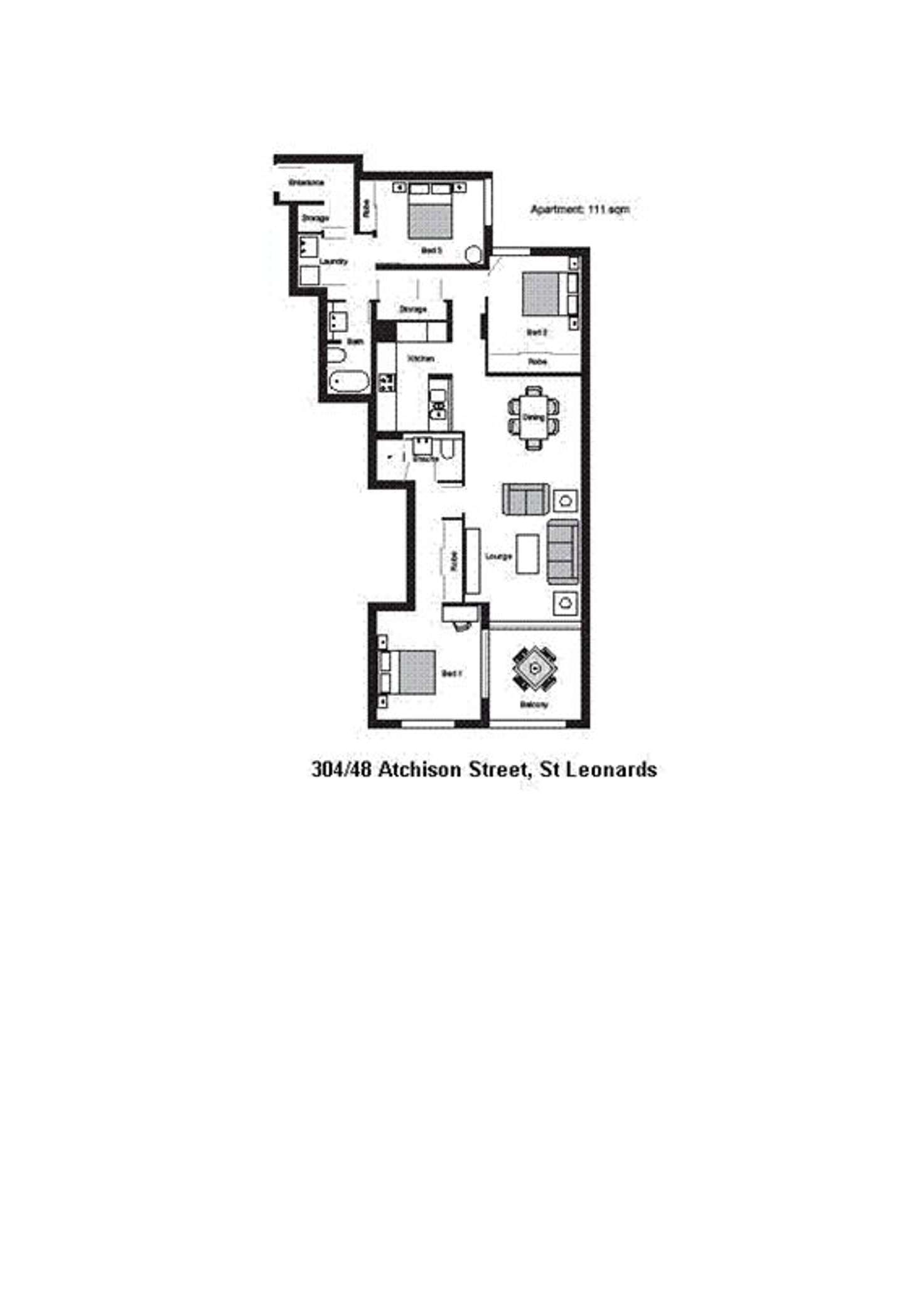 Floorplan of Homely apartment listing, 304/48 Atchison Street, St Leonards NSW 2065