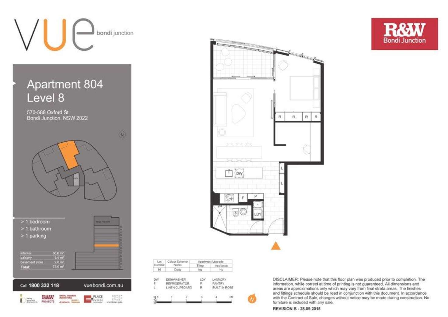 Floorplan of Homely apartment listing, 804/570 Oxford Street, Bondi Junction NSW 2022