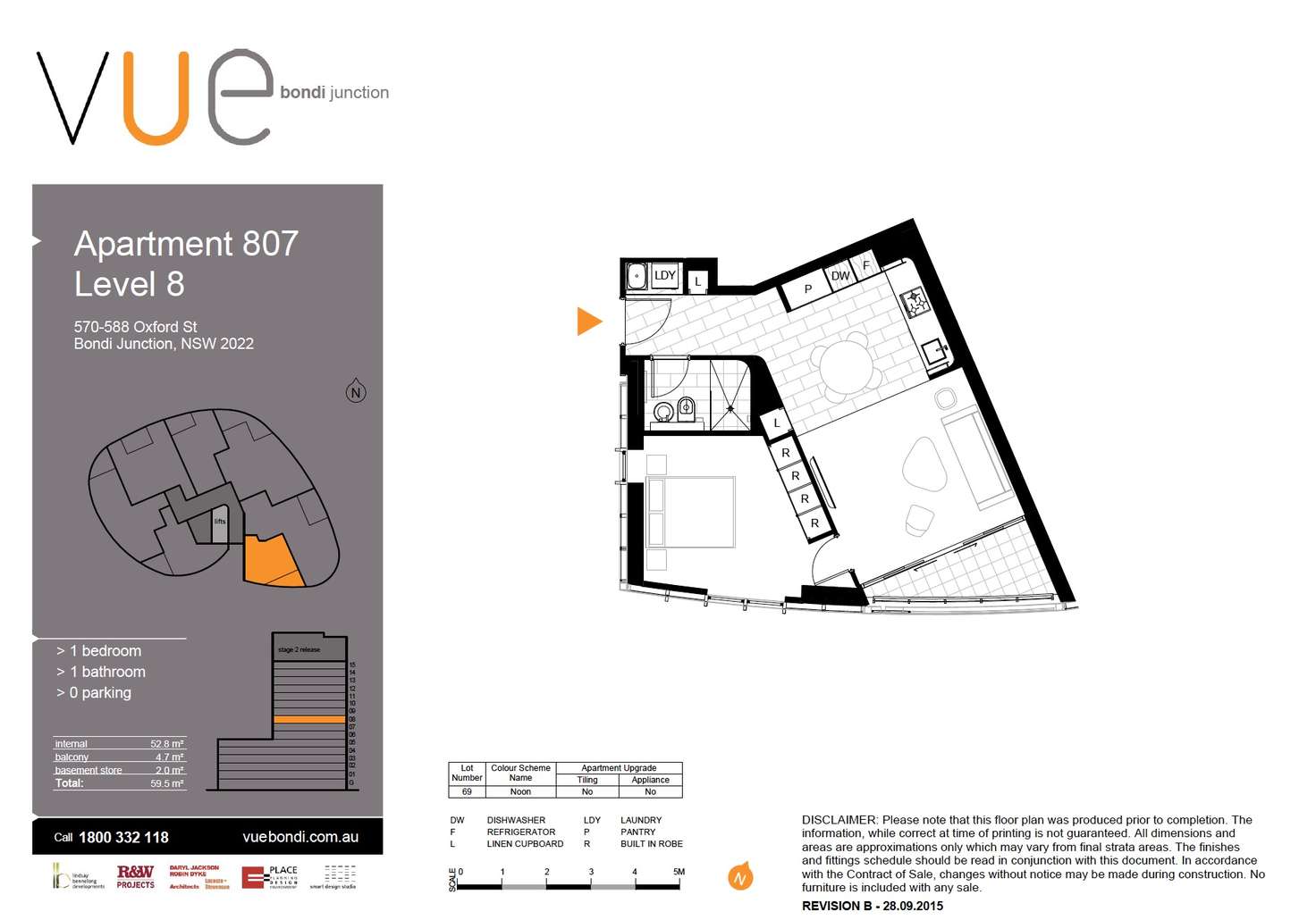 Floorplan of Homely apartment listing, 807/570 Oxford Street, Bondi Junction NSW 2022
