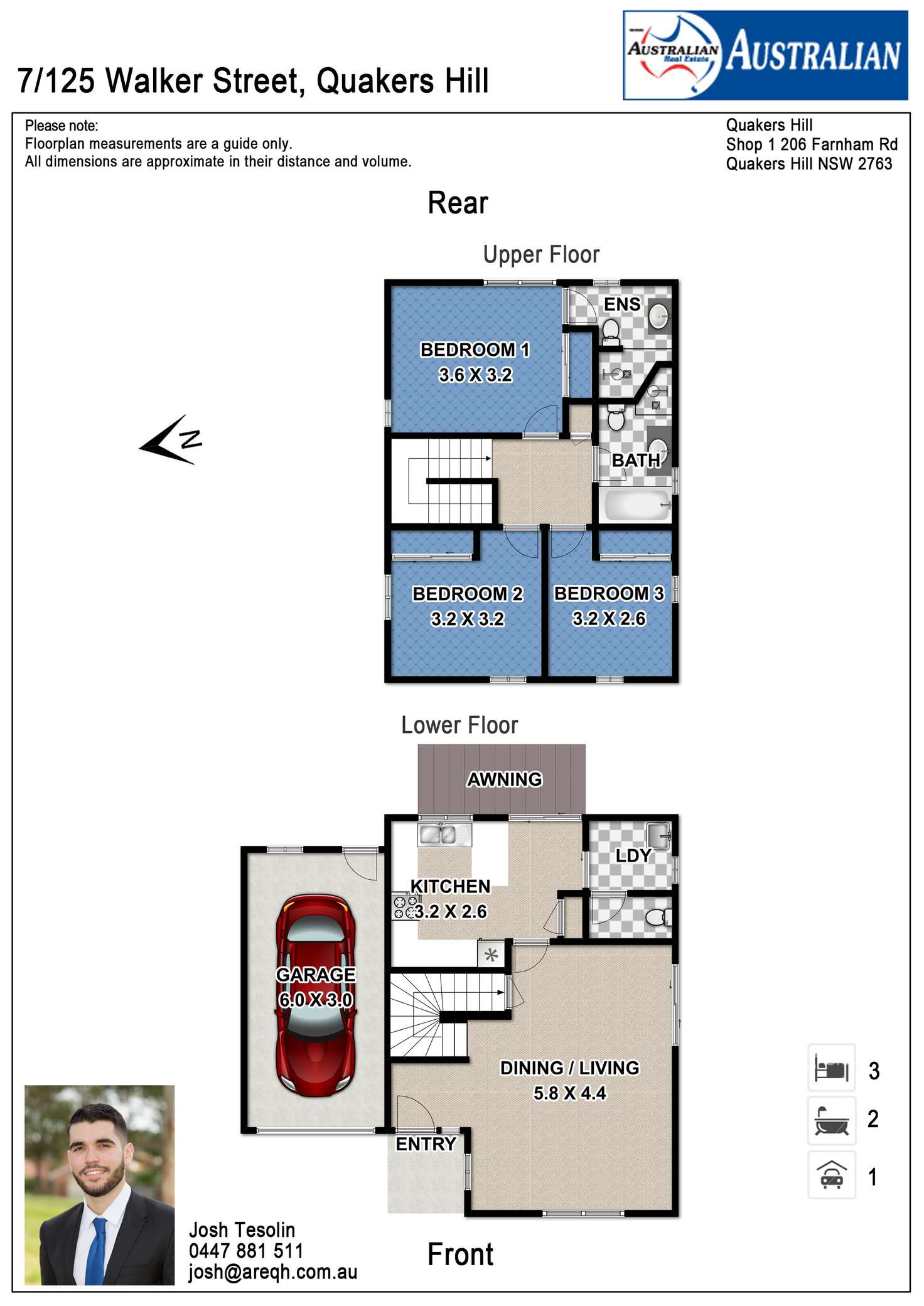 Floorplan of Homely townhouse listing, 7/125 Walker Street, Quakers Hill NSW 2763