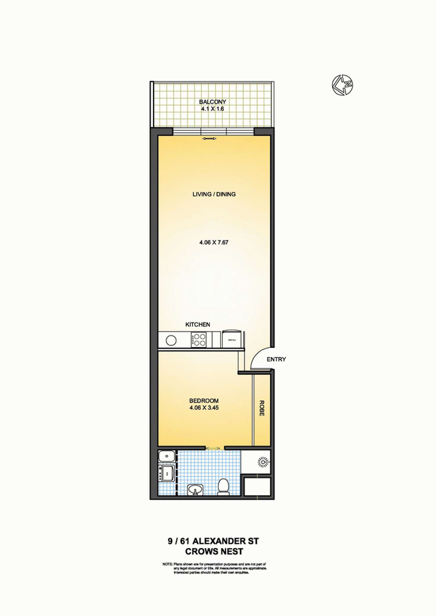 Floorplan of Homely unit listing, 9/61-63 Alexander Street, Crows Nest NSW 2065