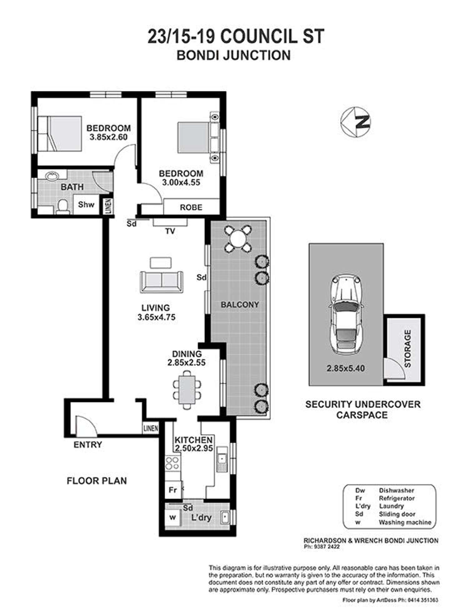 Floorplan of Homely apartment listing, 23/16-18 Botany Street, Bondi Junction NSW 2022