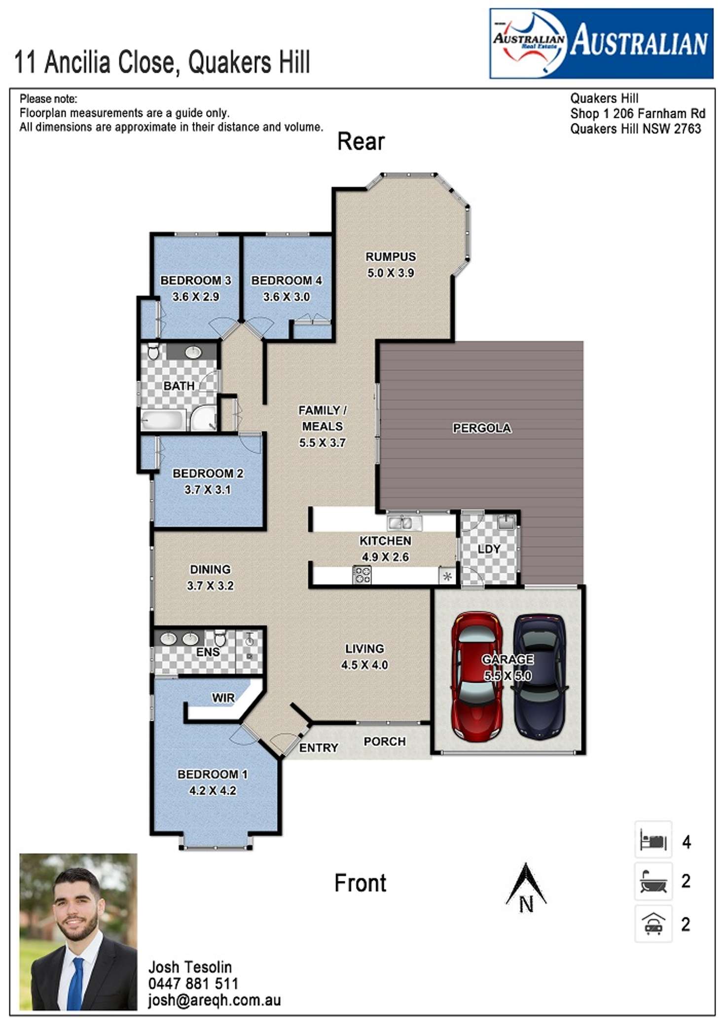 Floorplan of Homely house listing, 11 Ancilia Close, Quakers Hill NSW 2763