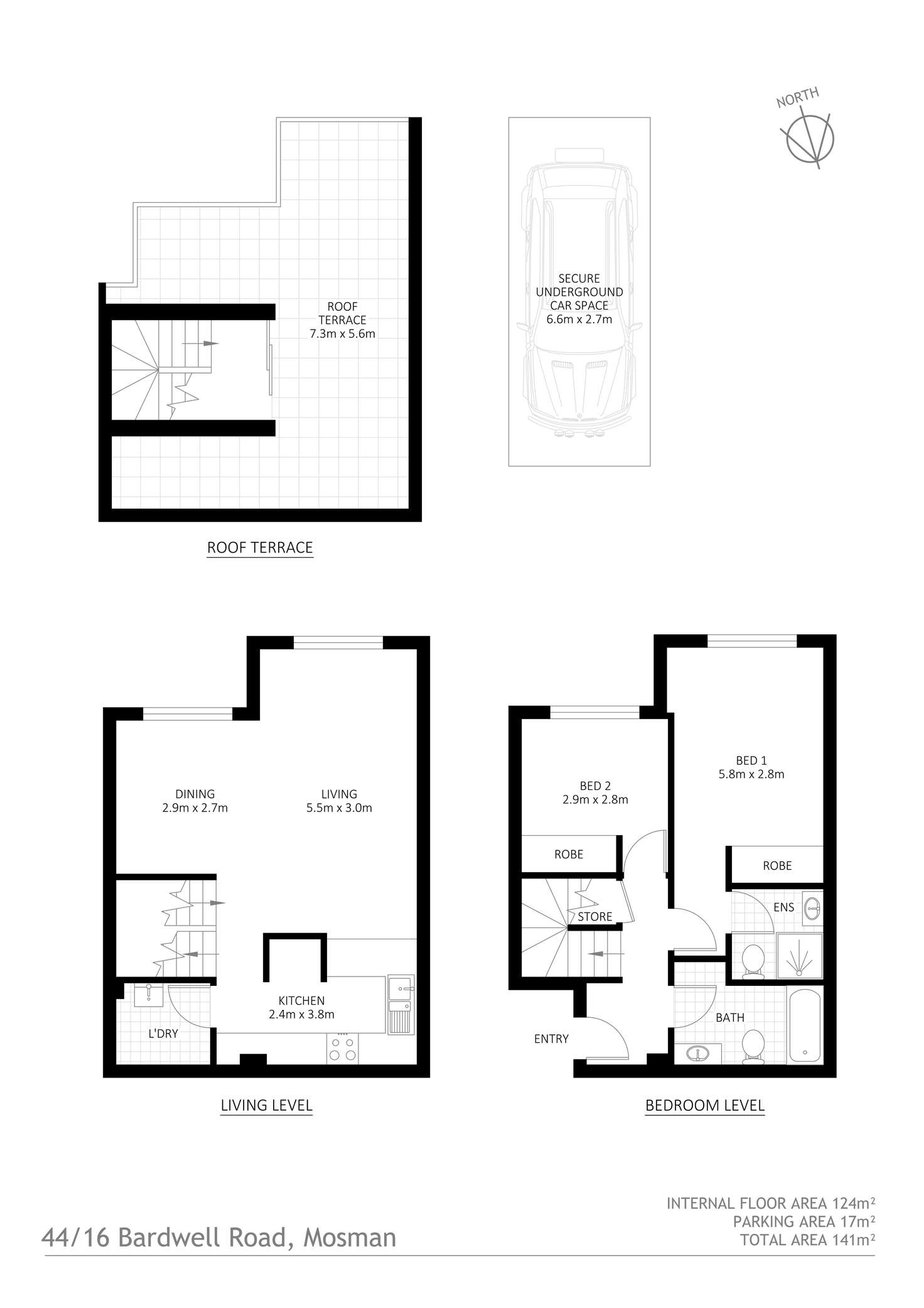 Floorplan of Homely apartment listing, 44/16 Bardwell Road,, Mosman NSW 2088