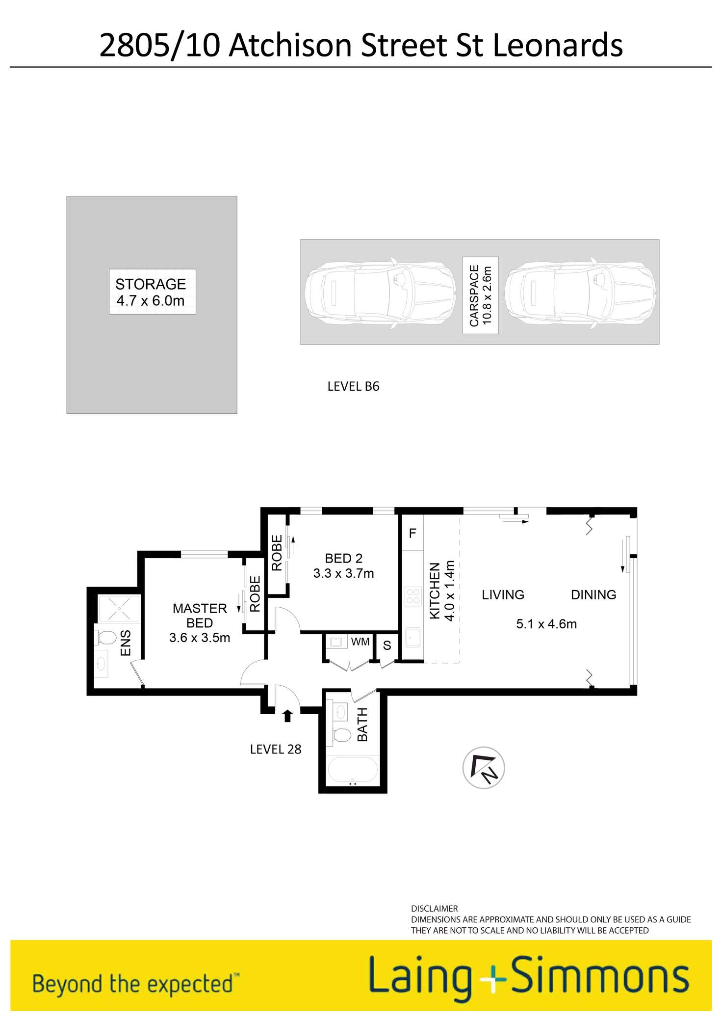 Floorplan of Homely unit listing, 2805/10 Atchison Street, St Leonards NSW 2065