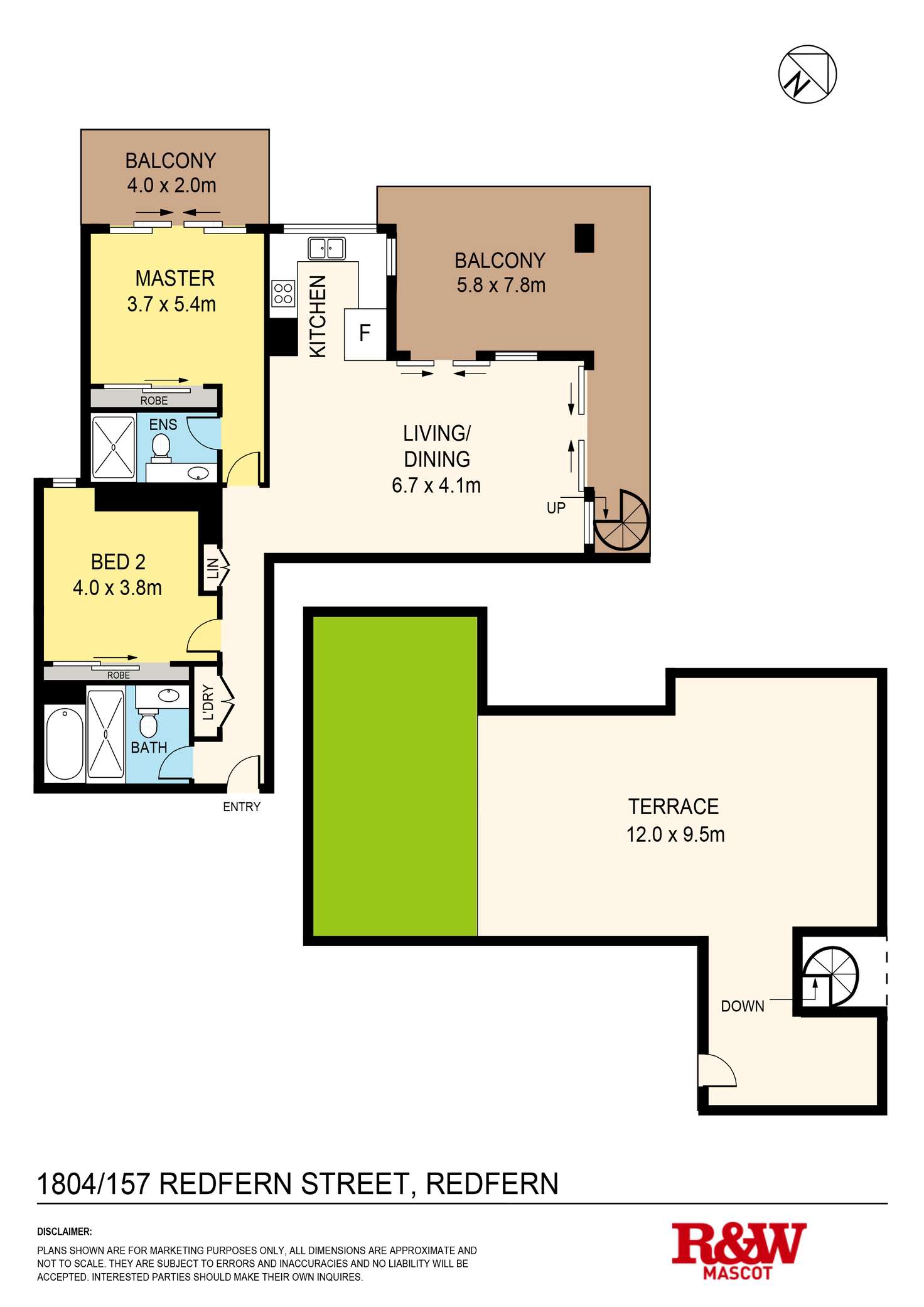 Floorplan of Homely apartment listing, 1804/157 Redfern Street, Redfern NSW 2016