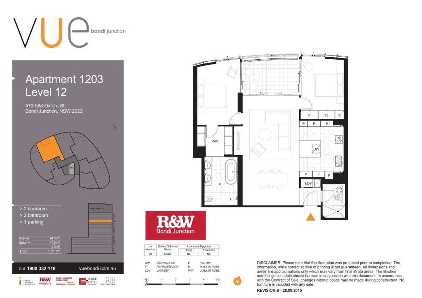 Floorplan of Homely apartment listing, VUE 1203/570 Oxford Street, Bondi Junction NSW 2022