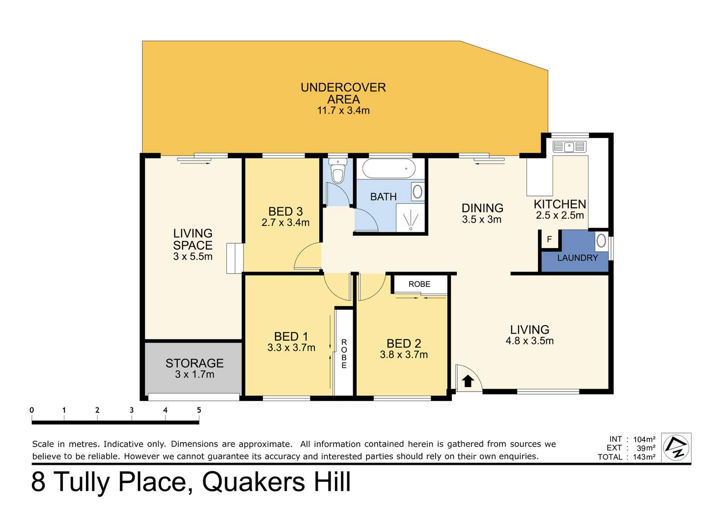 Floorplan of Homely house listing, 8 Tully Place, Quakers Hill NSW 2763