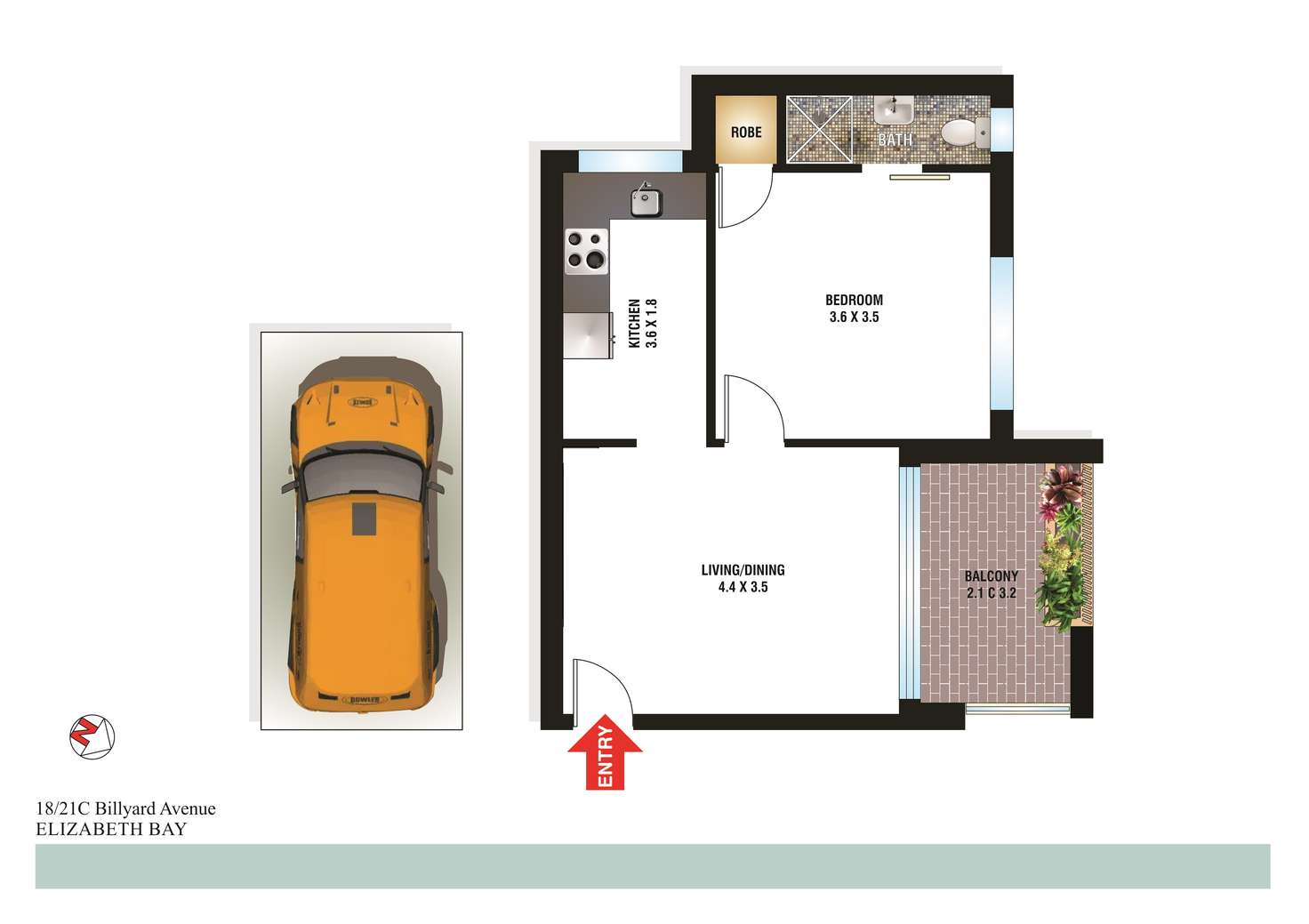 Floorplan of Homely apartment listing, 18/21C Billyard Avenue, Elizabeth Bay NSW 2011