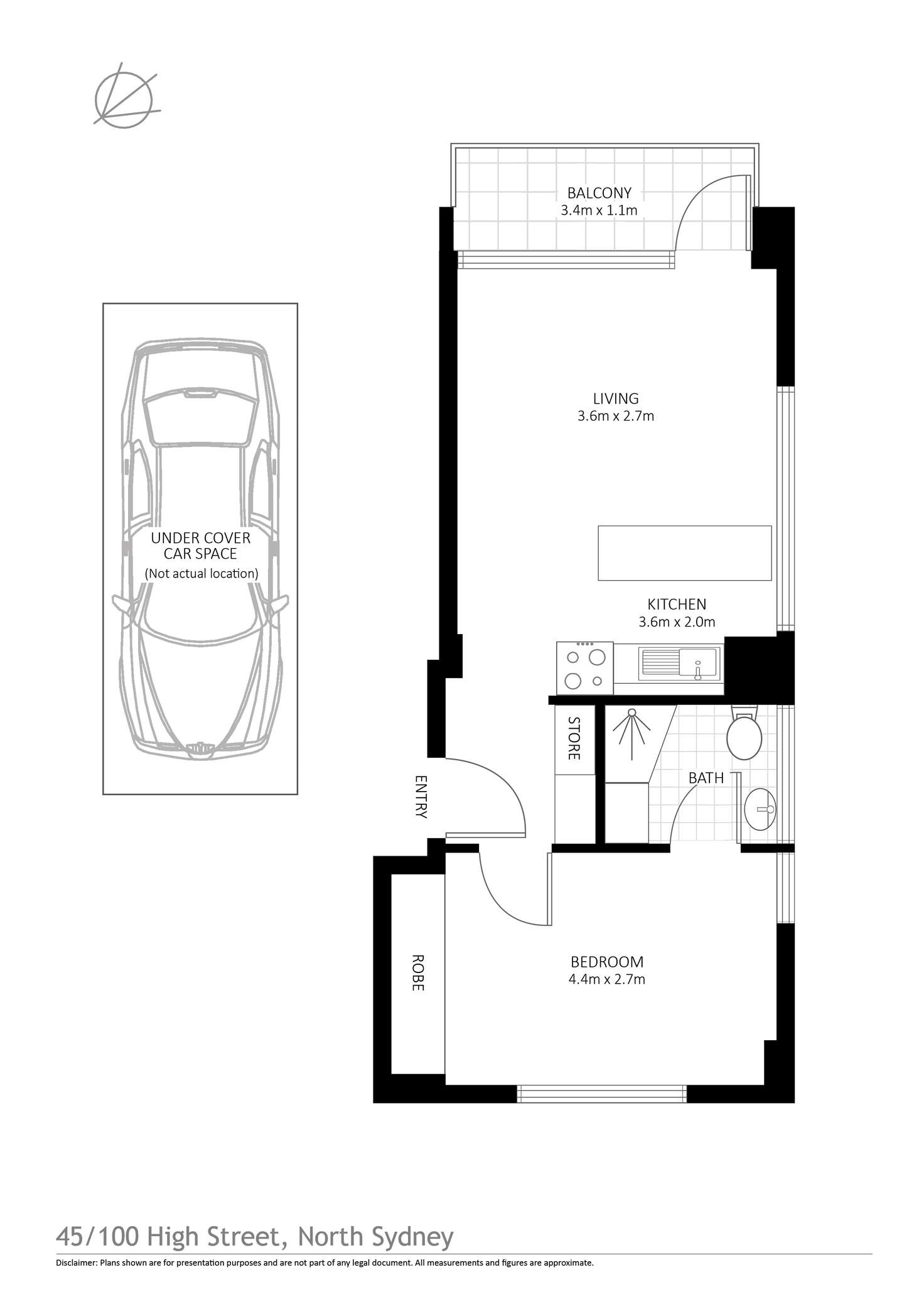 Floorplan of Homely apartment listing, 45/100 High Street, North Sydney NSW 2060