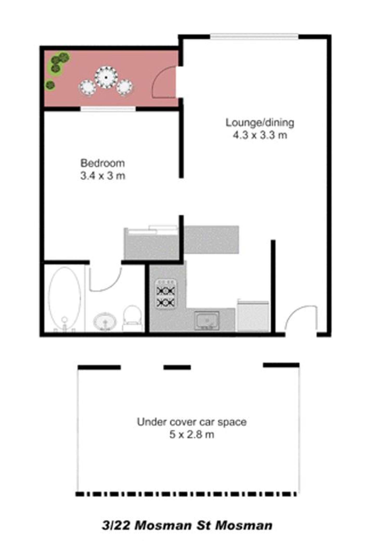Floorplan of Homely apartment listing, 3/22 Mosman Street, Mosman NSW 2088