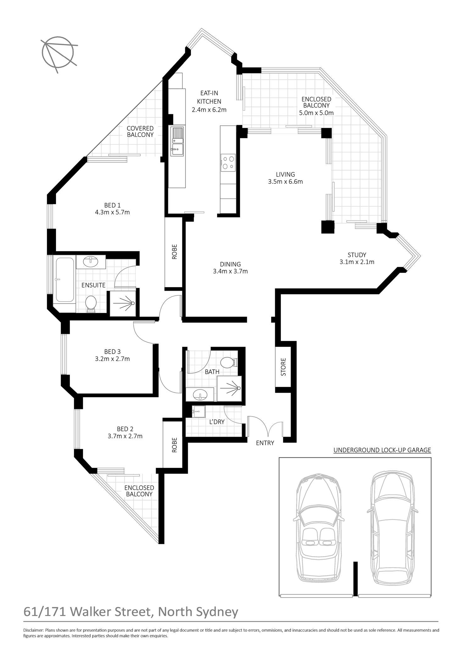 Floorplan of Homely apartment listing, 61/171 Walker Street, North Sydney NSW 2060