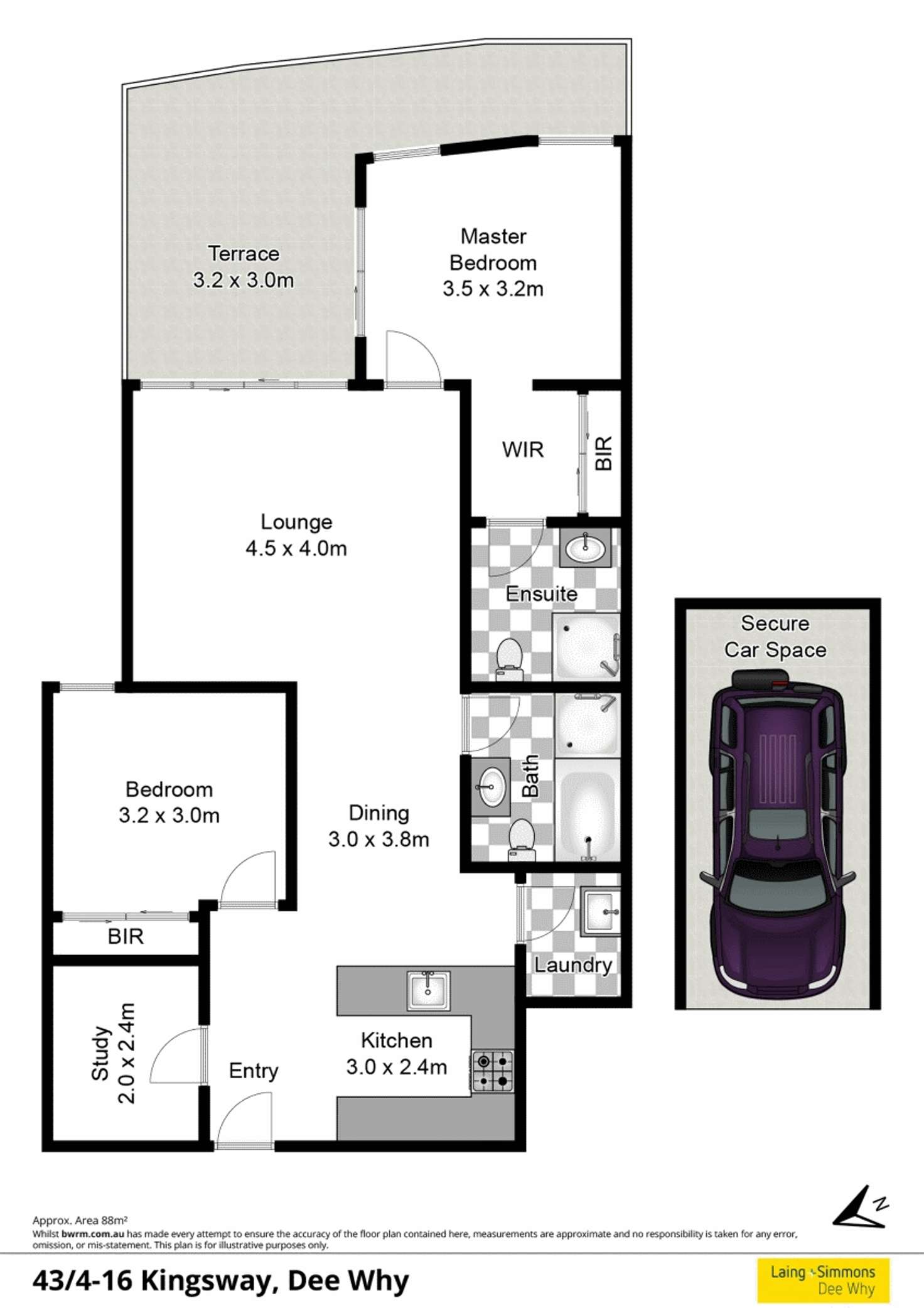 Floorplan of Homely unit listing, 43/4-16 Kingsway, Dee Why NSW 2099
