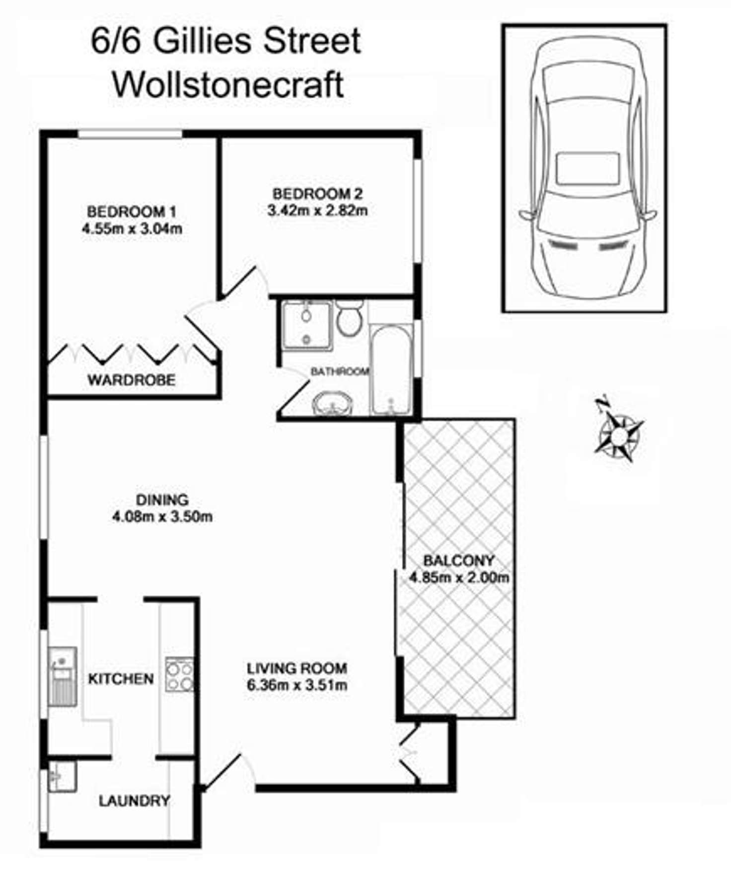Floorplan of Homely unit listing, 6/6 Gillies Street, Wollstonecraft NSW 2065