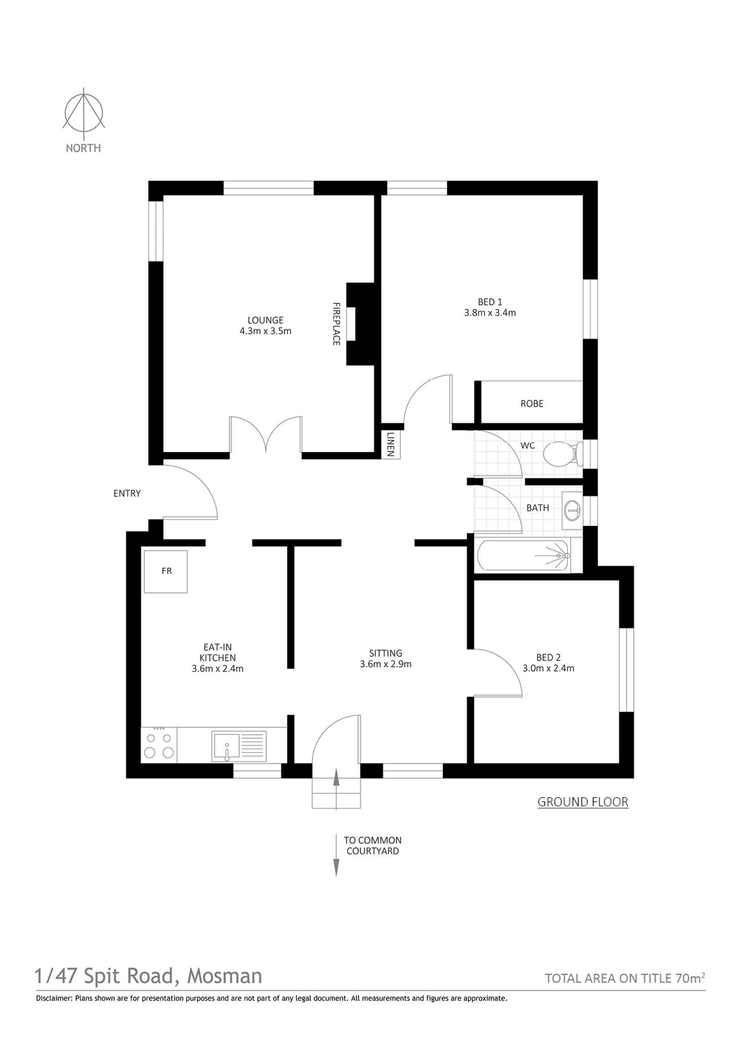 Floorplan of Homely apartment listing, 1/47 Spit Road, Mosman NSW 2088