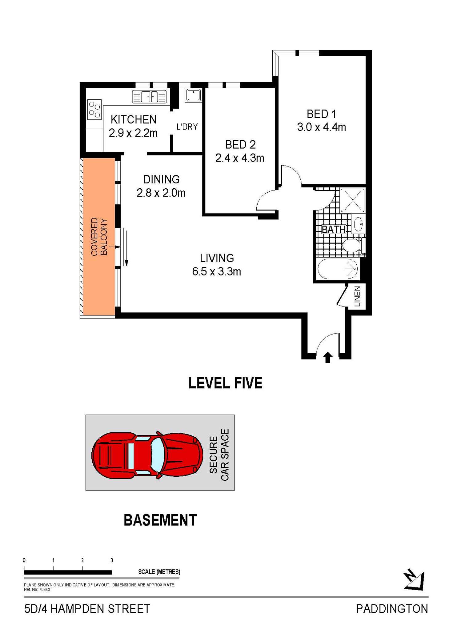 Floorplan of Homely apartment listing, 5D/4 Hampden Street, Paddington NSW 2021