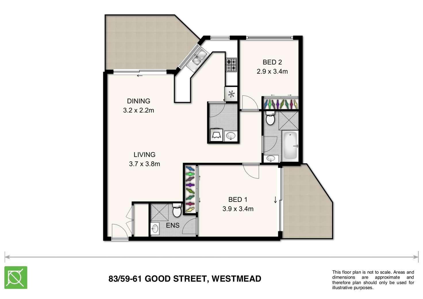 Floorplan of Homely unit listing, 83/59-61 Good Street, Westmead NSW 2145