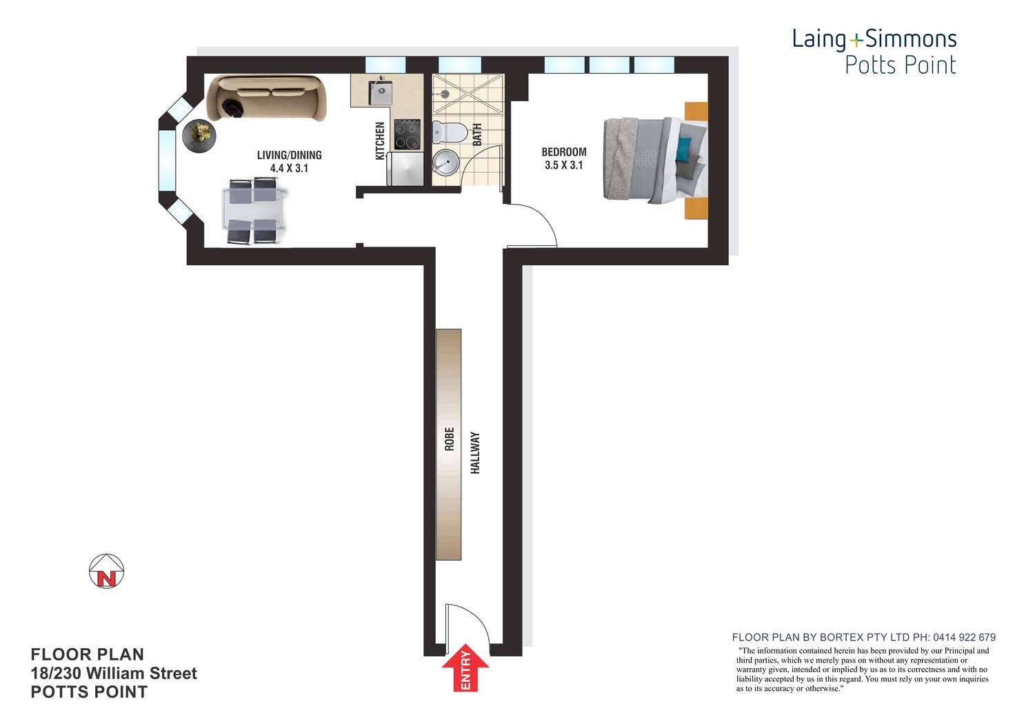 Floorplan of Homely apartment listing, 18/230 William Street, Potts Point NSW 2011