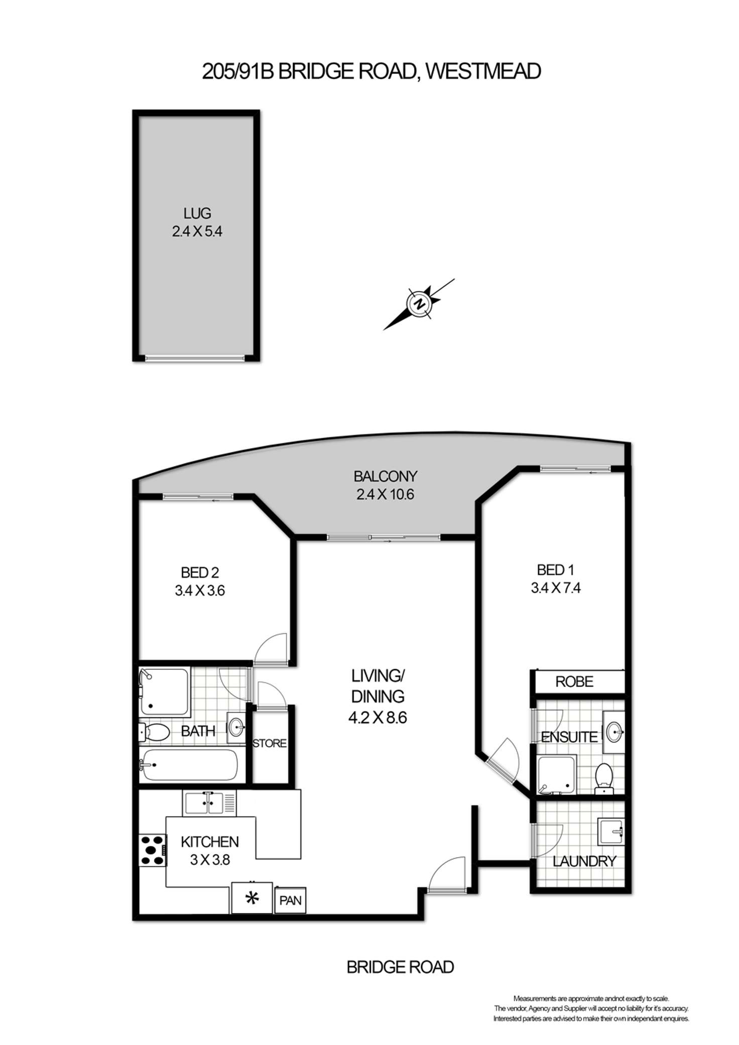 Floorplan of Homely unit listing, 205/91-101b Bridge Road, Westmead NSW 2145