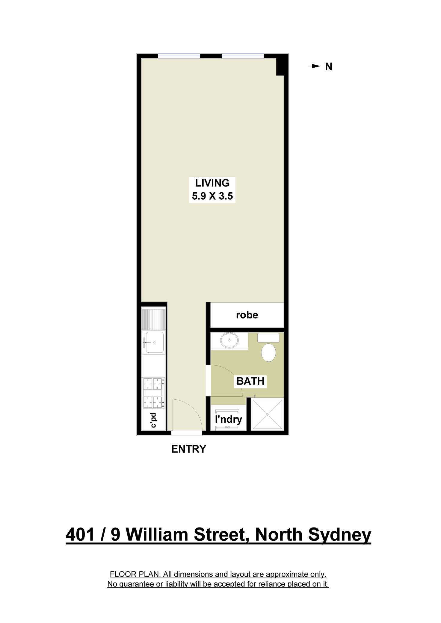 Floorplan of Homely apartment listing, 401/9 William Street, North Sydney NSW 2060