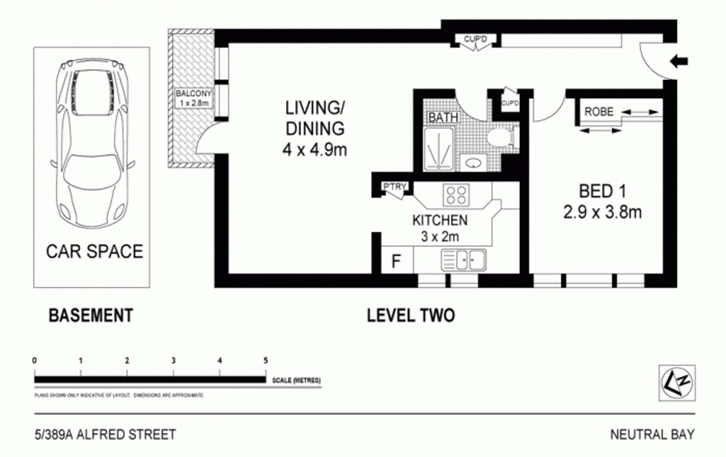 Floorplan of Homely unit listing, 5/389A Alfred Street North, Neutral Bay NSW 2089