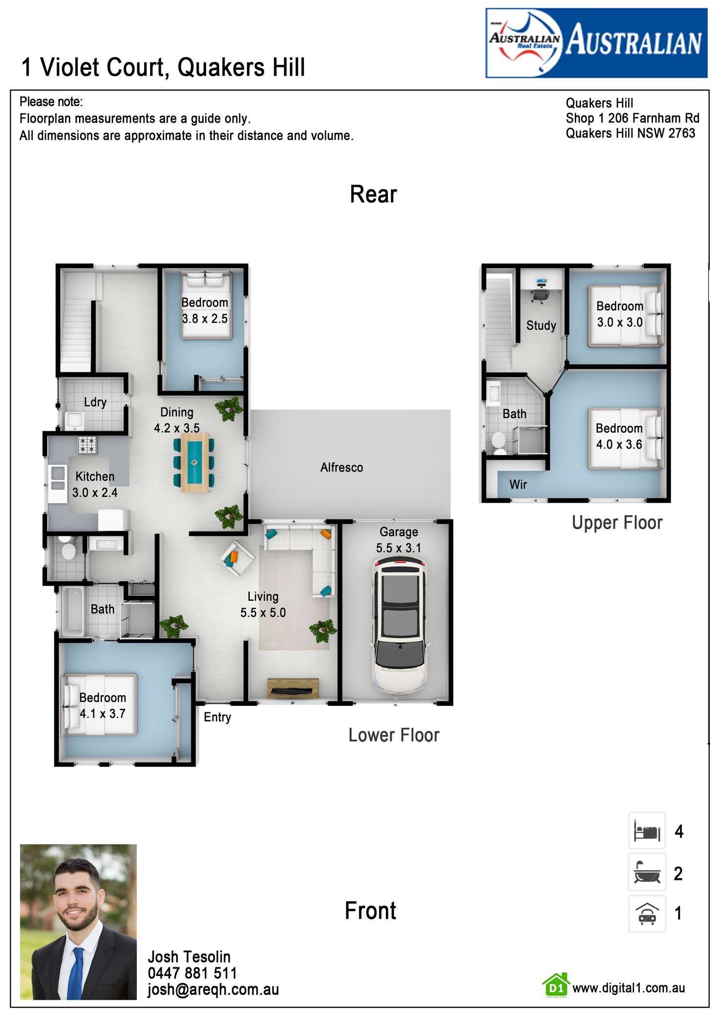 Floorplan of Homely house listing, 1 Violet Court, Quakers Hill NSW 2763