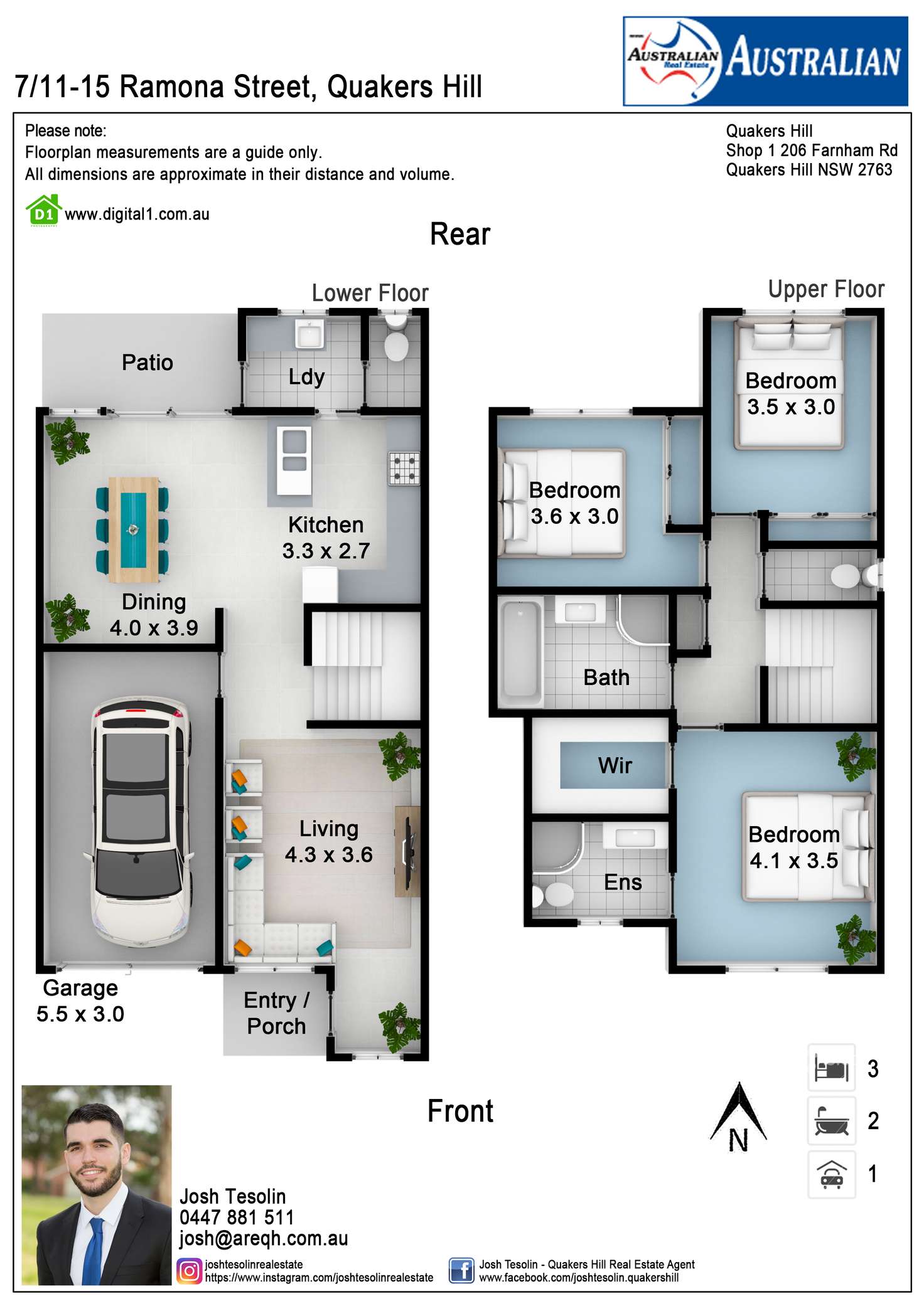 Floorplan of Homely townhouse listing, 7/11-15 Ramona Street, Quakers Hill NSW 2763