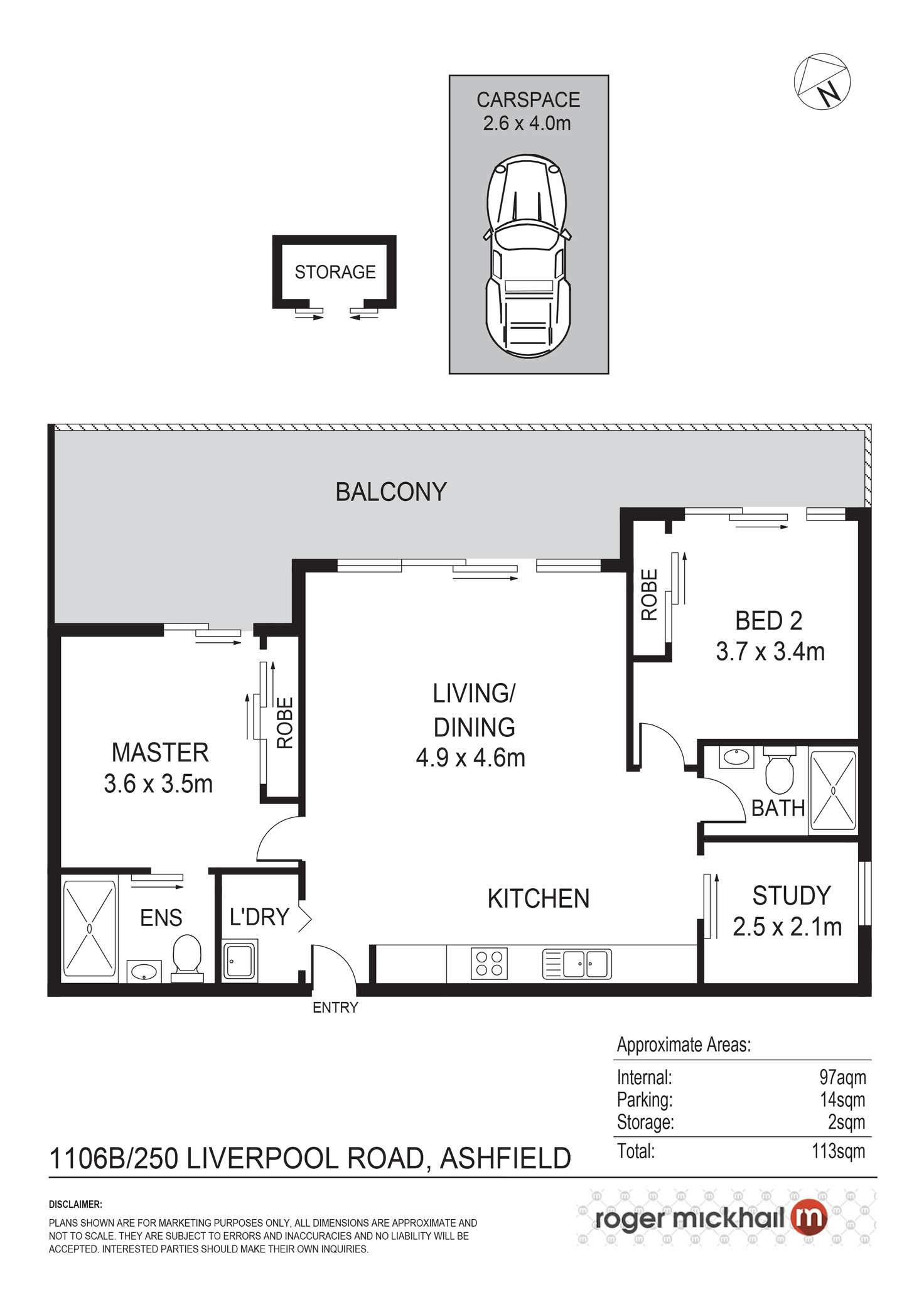 Floorplan of Homely apartment listing, 1106B/250 Liverpool Road, Ashfield NSW 2131